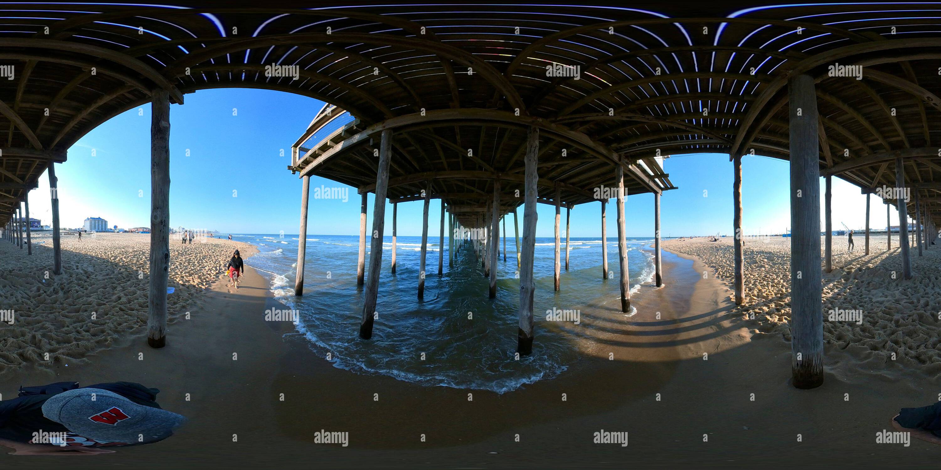 360 degree panoramic view of Under the pier in Ocean City, Maryland