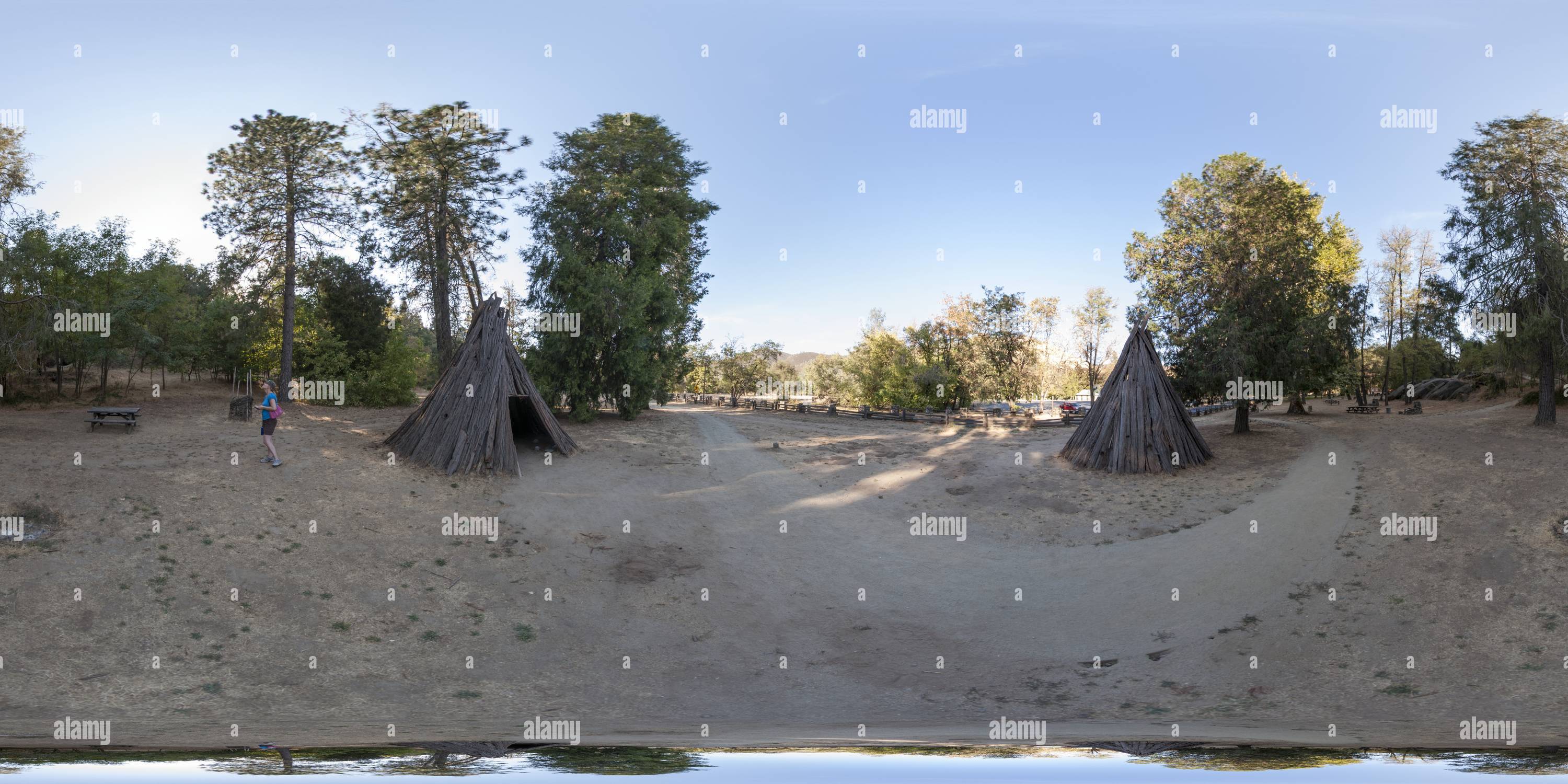360 degree panoramic view of Reconstructions of Native American Houses