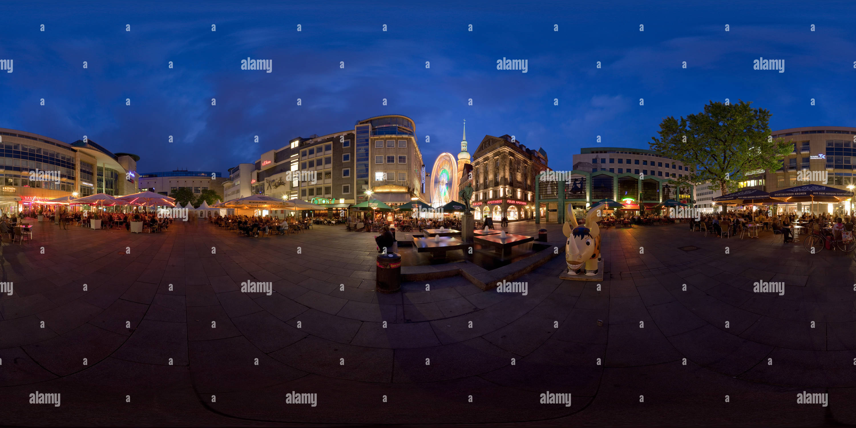 360 degree panoramic view of Dortmund Marktplatz