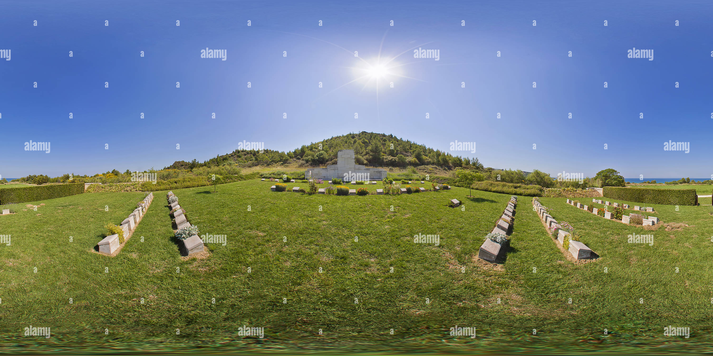 360 degree panoramic view of No 2 Outpost Cemetery
