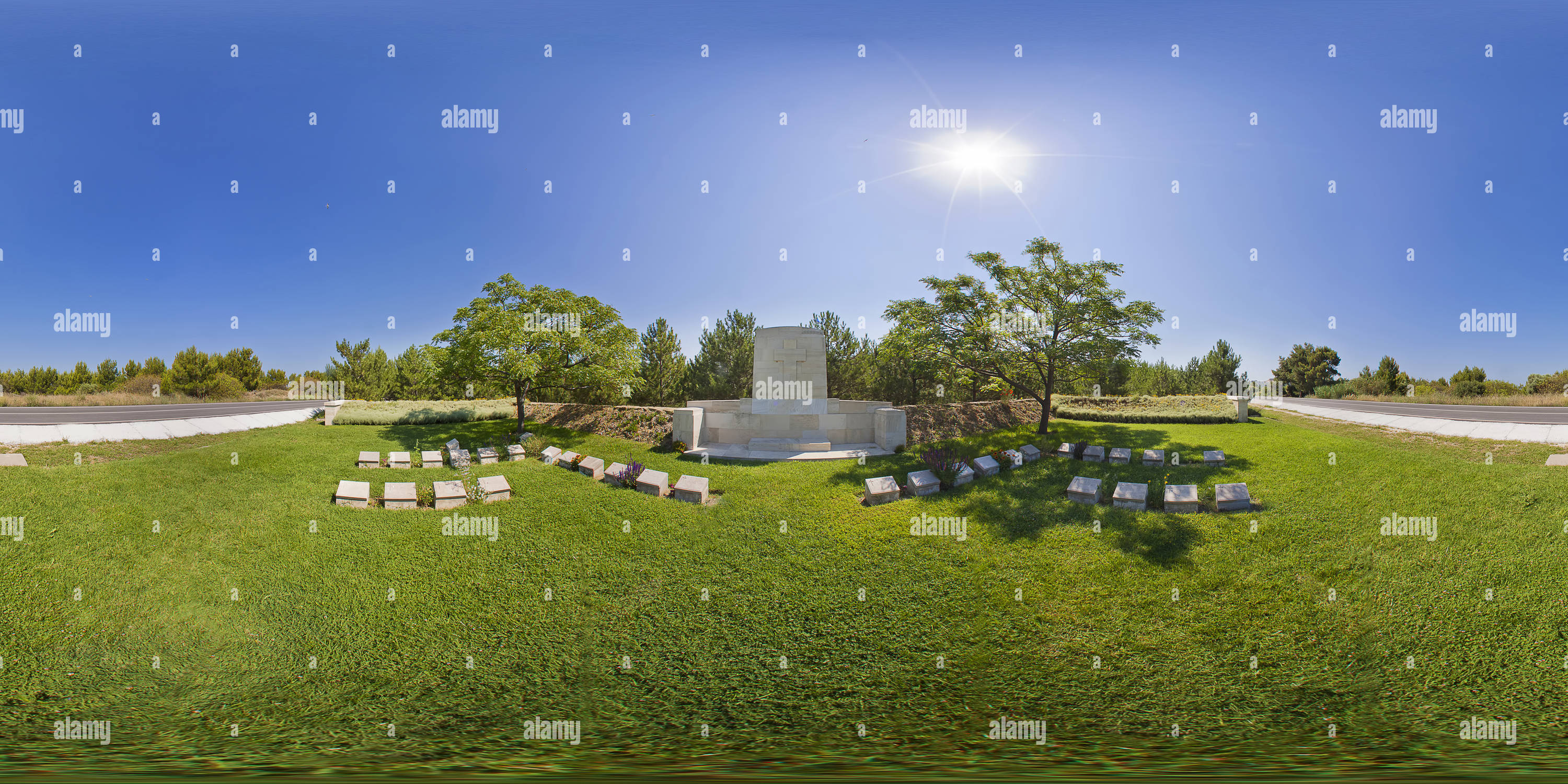 360° view of New Zelland No 2 Outpost Cemetery Alamy