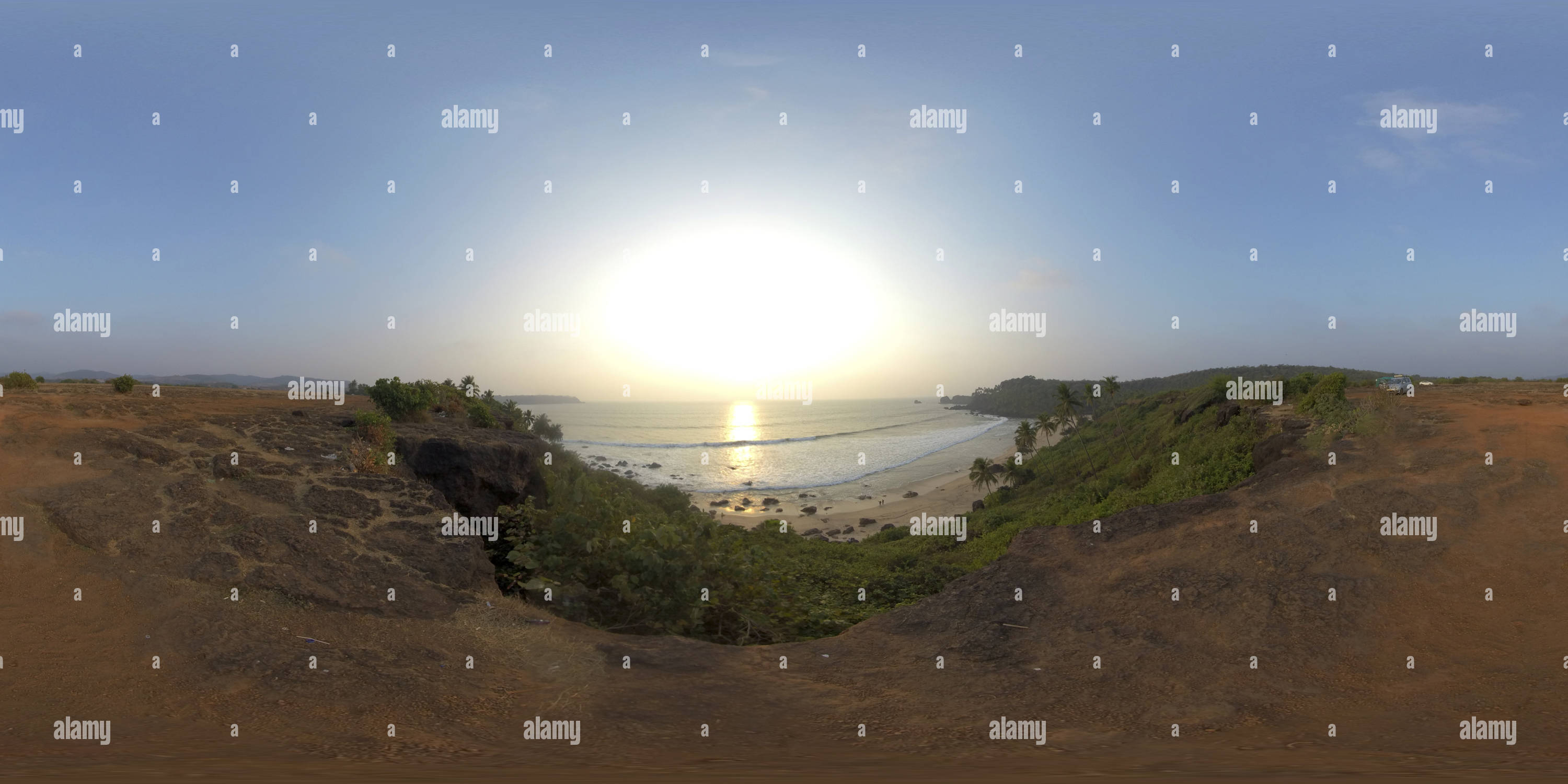 360 degree panoramic view of Cobo De Rama Beach