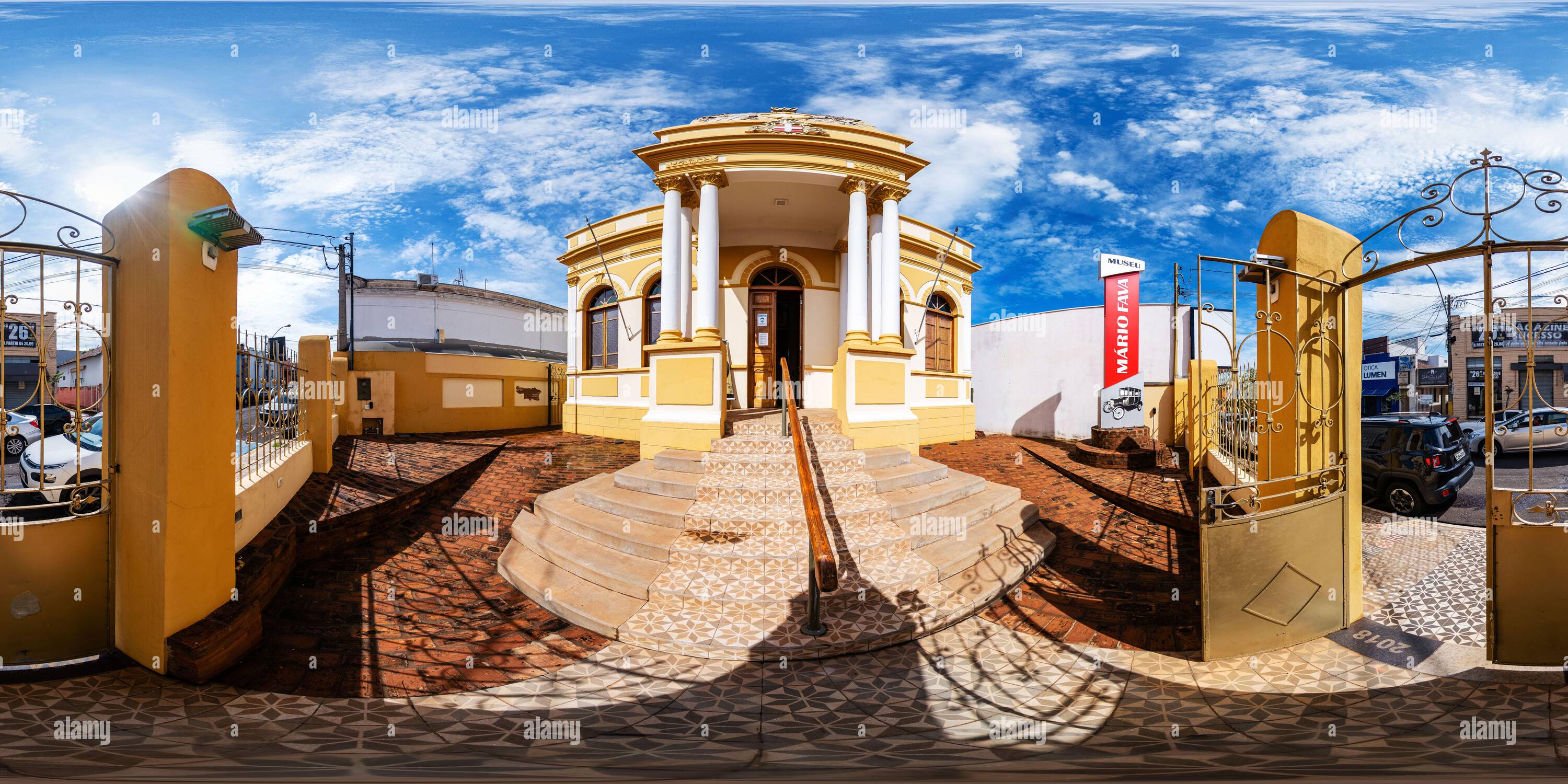 360 degree panoramic view of Front of the Mario Fava Museum