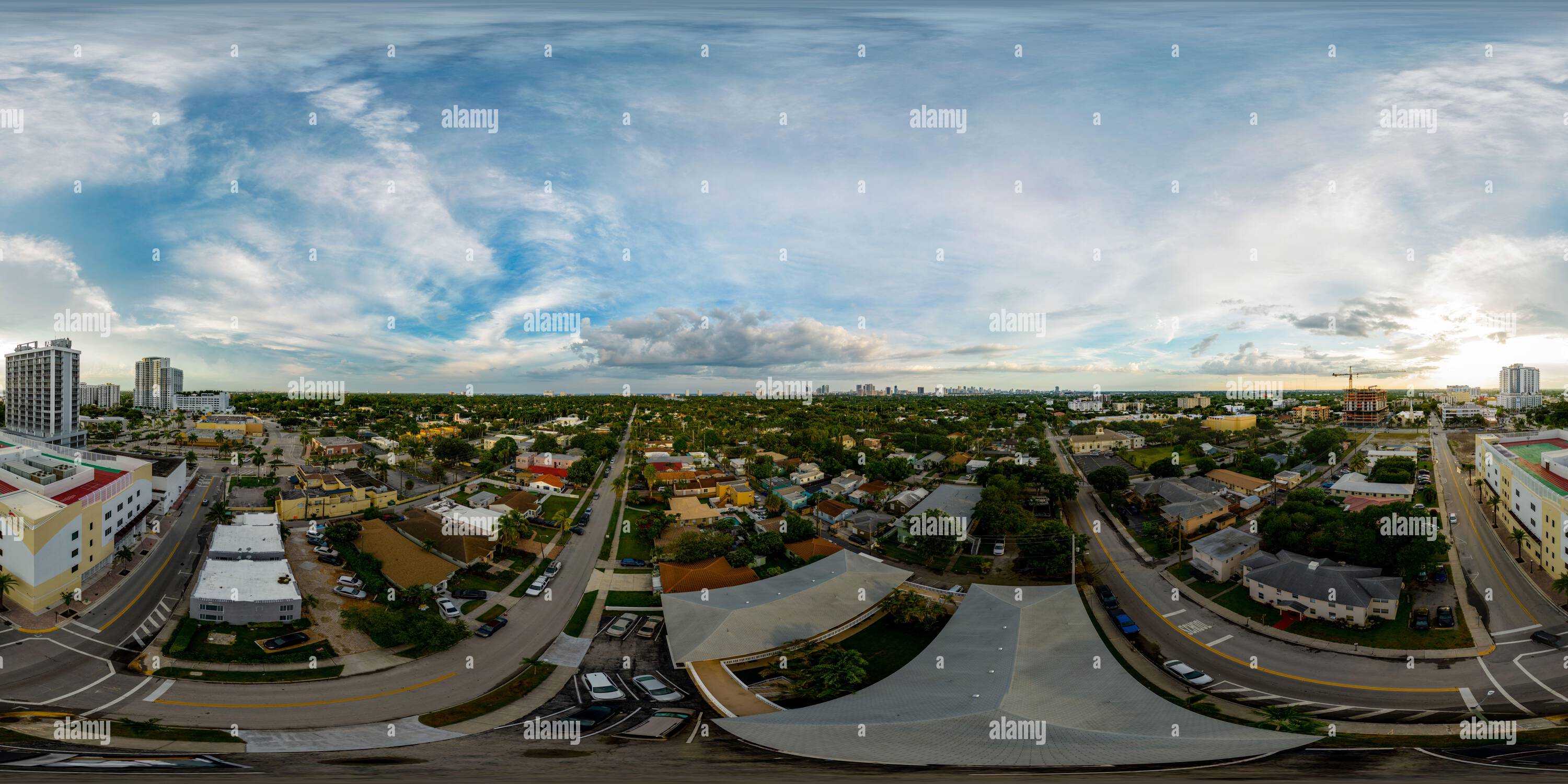 360 degree panoramic view of Hollywood, FL, USA - August 18, 2022: Hollywood Academy of Arts and Science K through 8