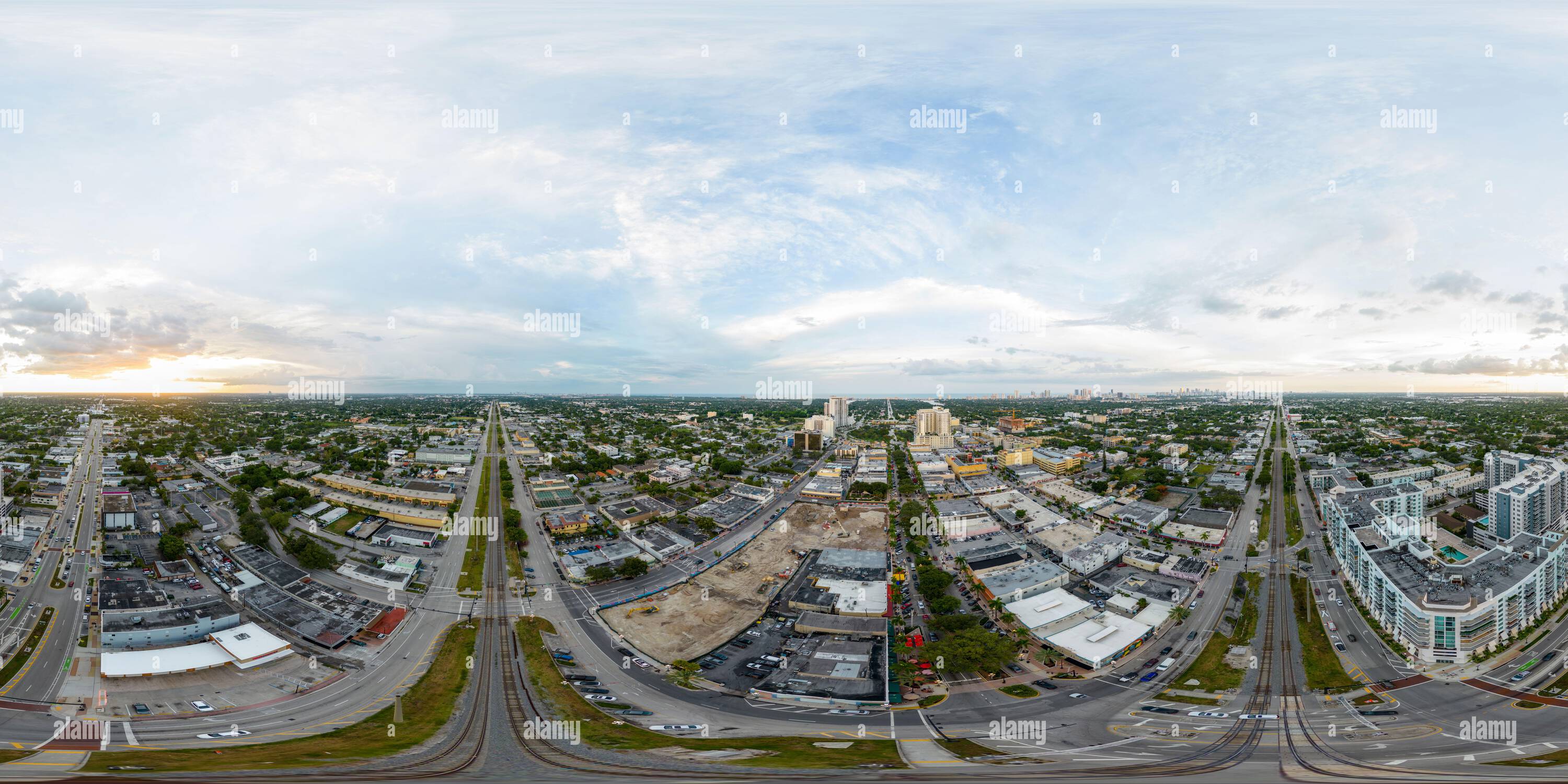 360° view of Hollywood, FL, USA August 18, 2022 Aerial photo