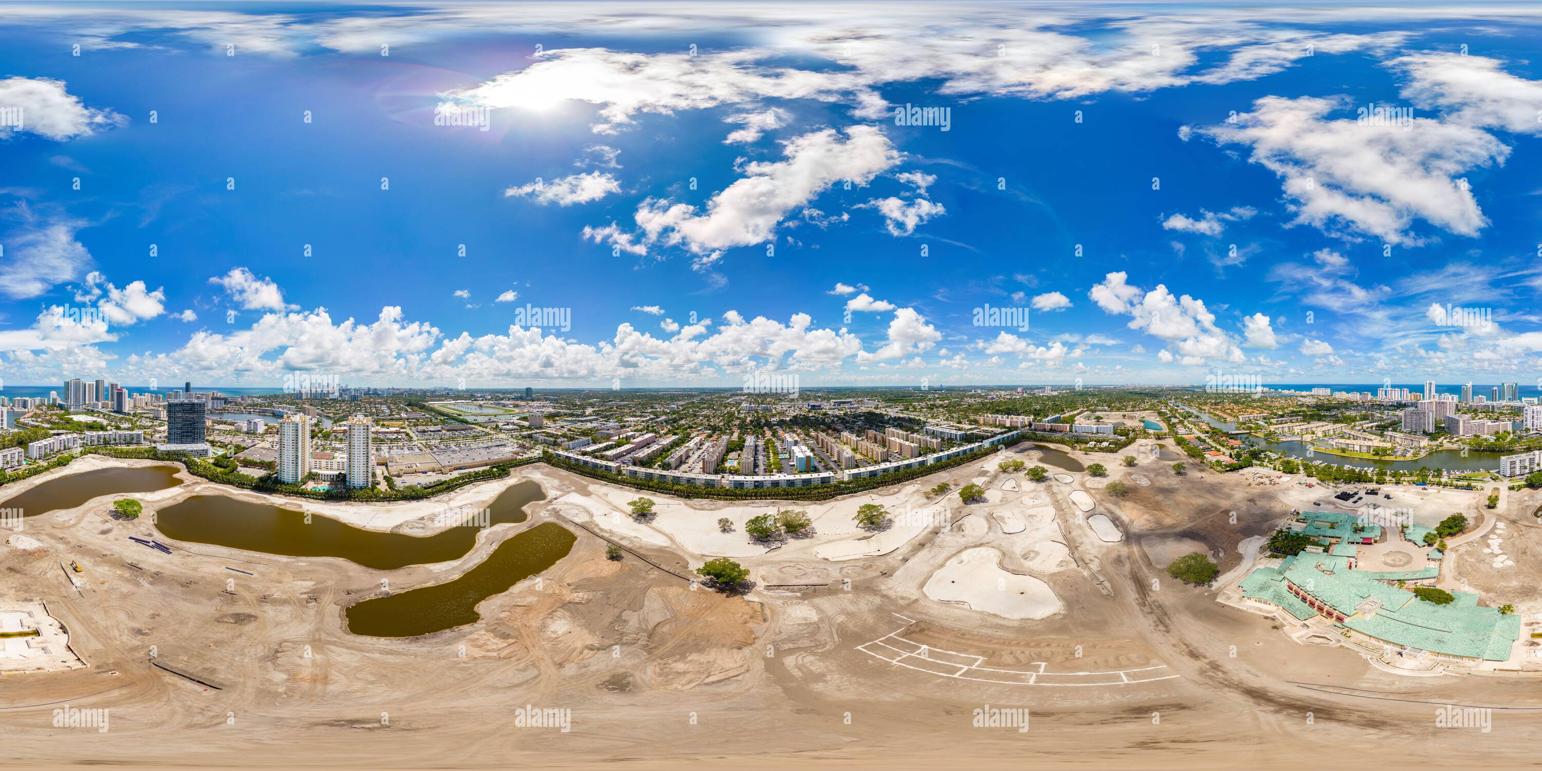 360° view of Aerial photo Diplomat Golf course construction circa 2022