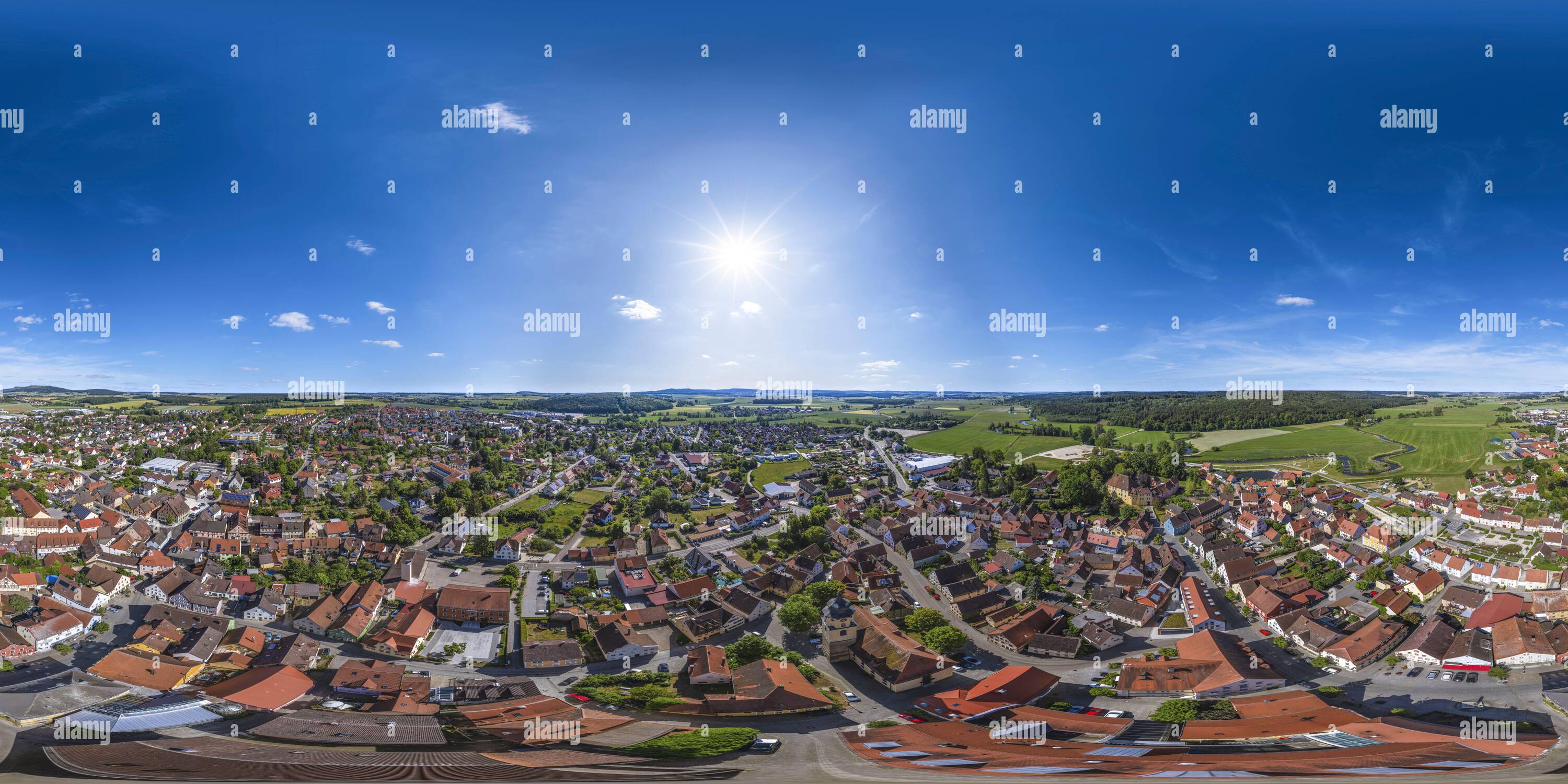 360° view of 360° aerial view to Wassertrüdingen on Wörnitz Alamy