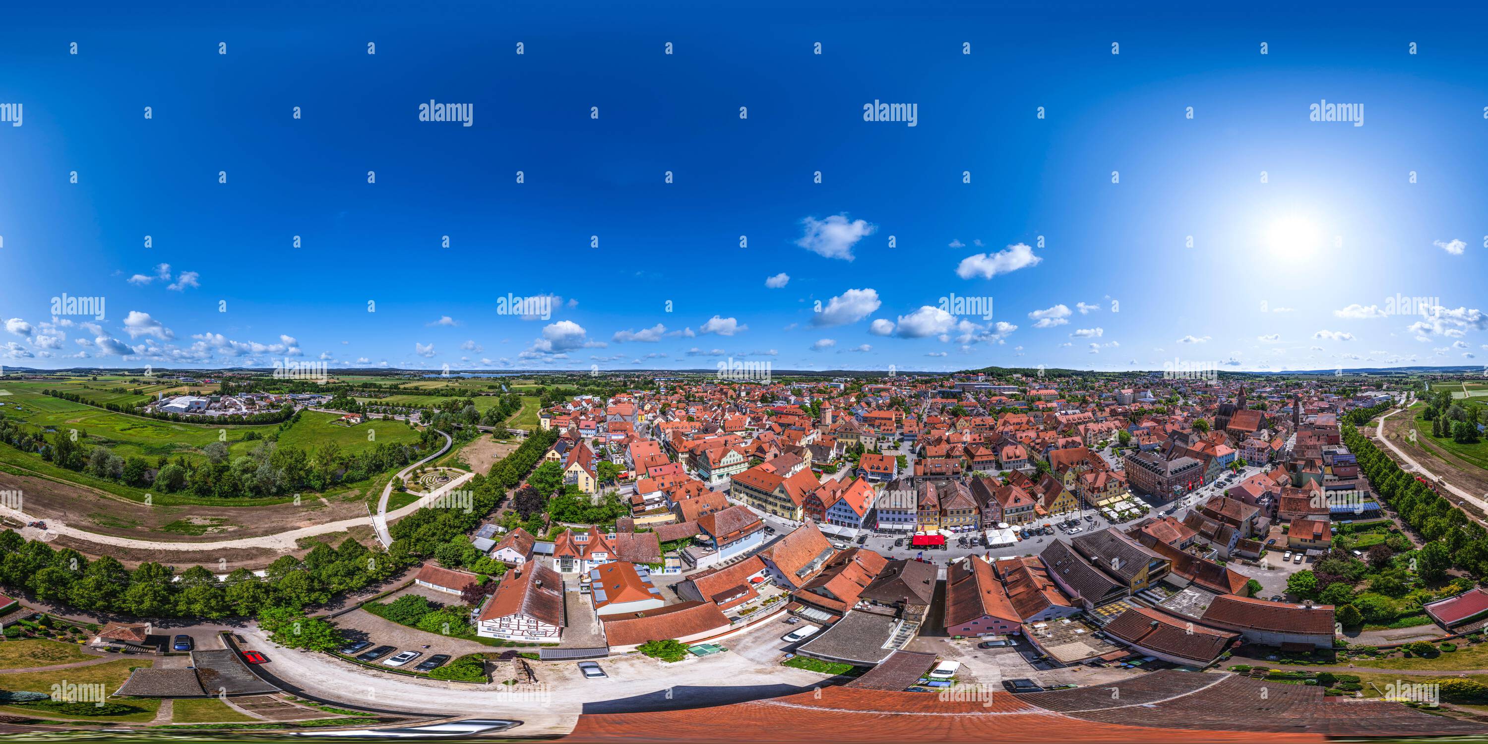 360° view of 360 view to the scenic inner city of Gunzenhausen - Alamy