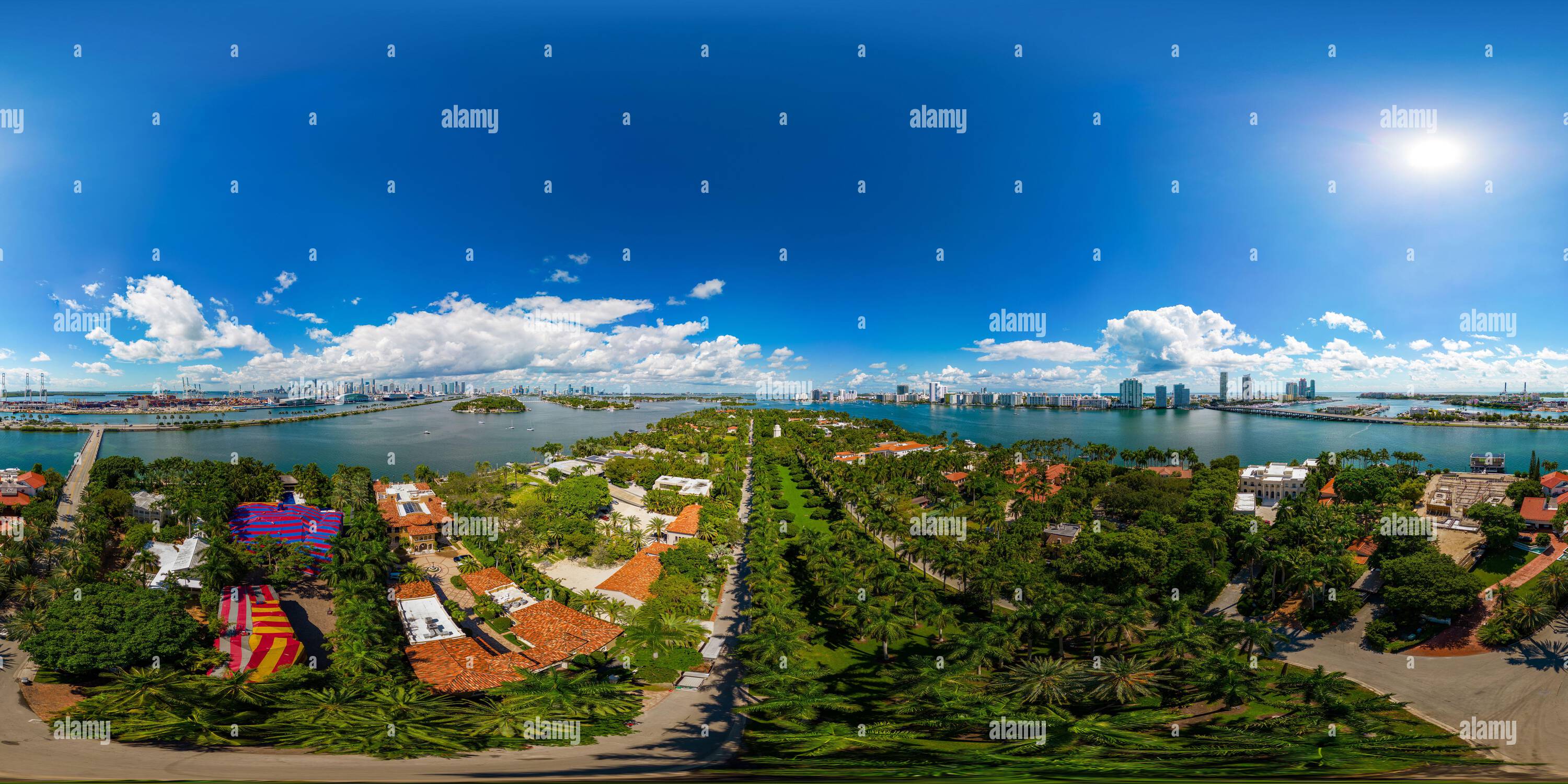 360° view of Aerial 360 photo of luxury mansion estates on Star Island