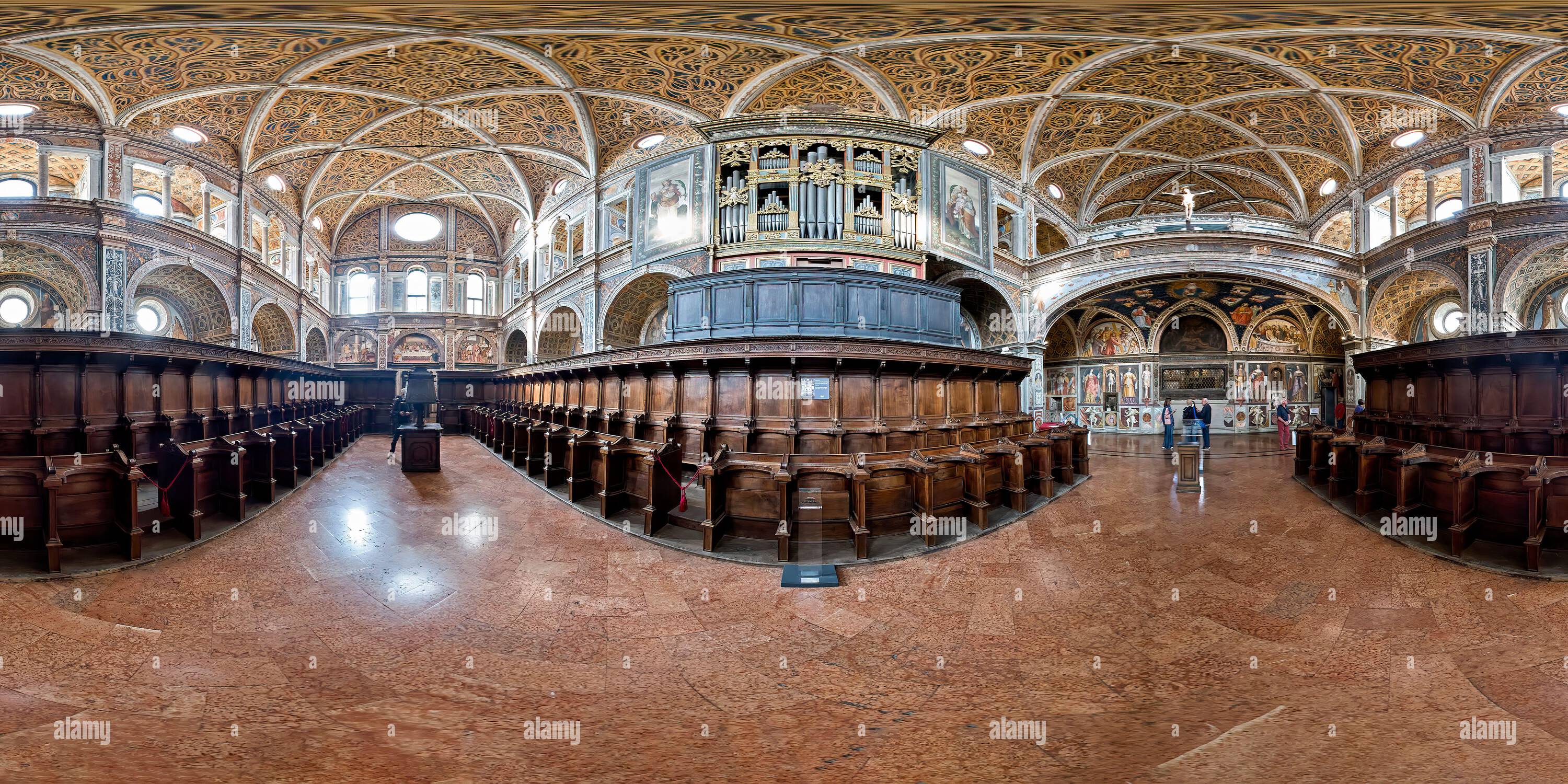 360 View Of Milan Lombardy Italy The Hall Of Nuns Inside San Maurizio 360-view-of-milan-lombardy-italy-the-hall-of-nuns-inside-san-maurizio