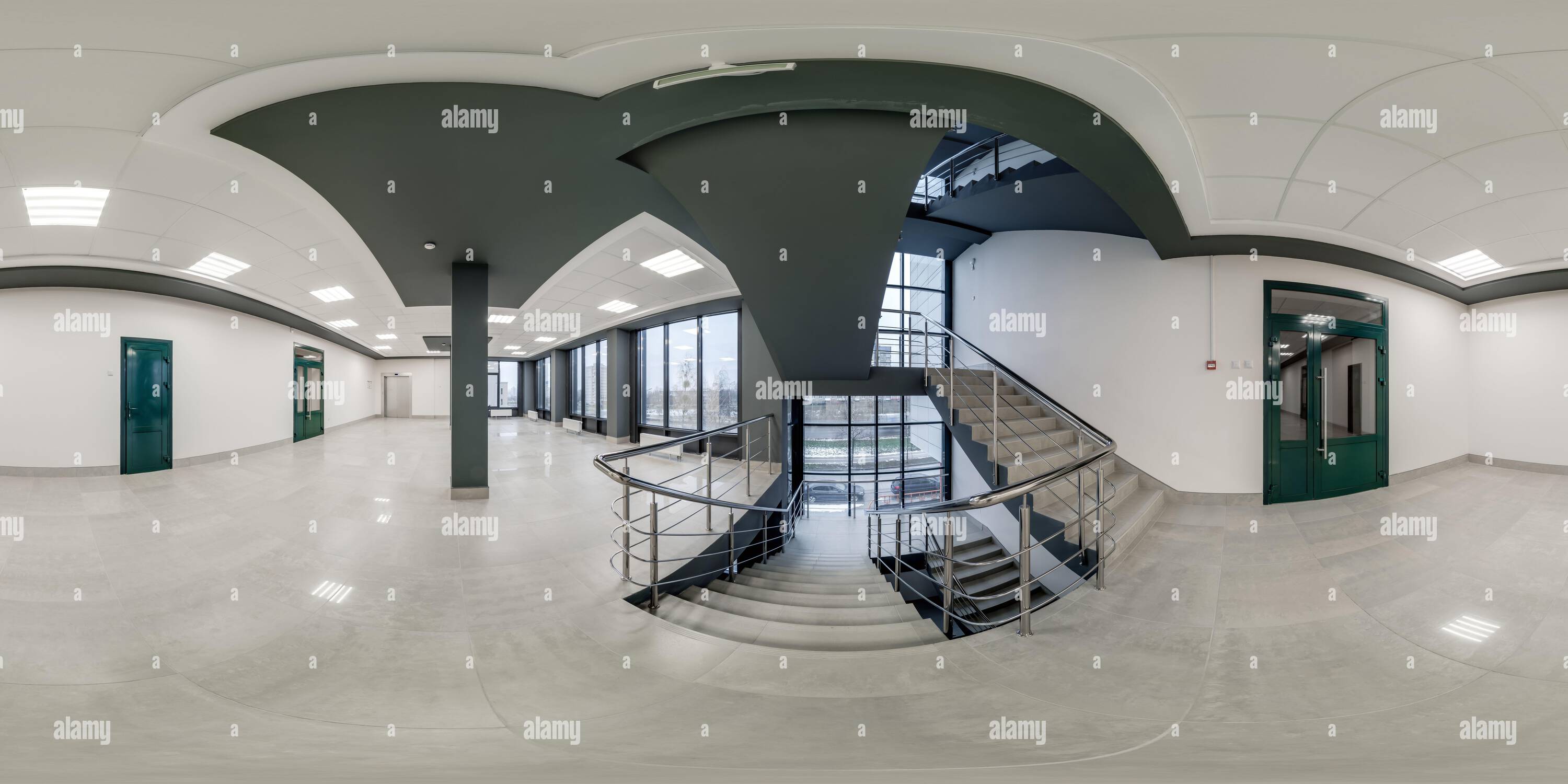 360° view of full seamless spherical hdri 360 panorama view in empty