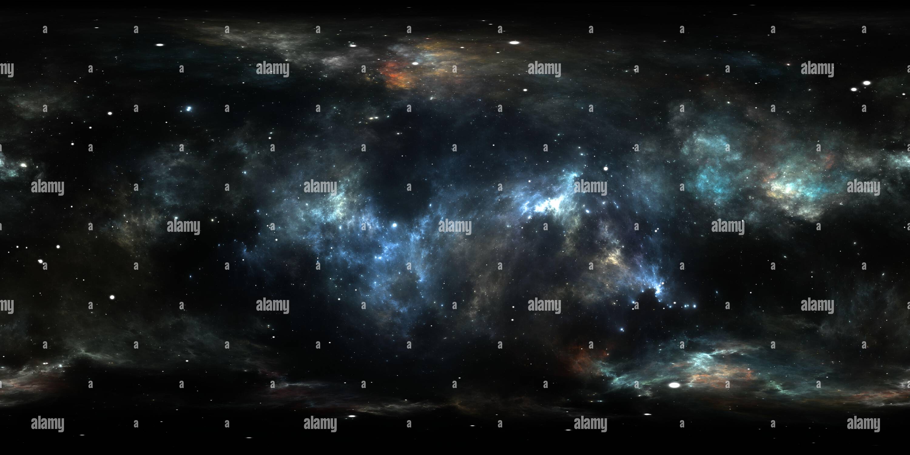 360° view of 360 degree interstellar cloud of dust and gas. Space ...