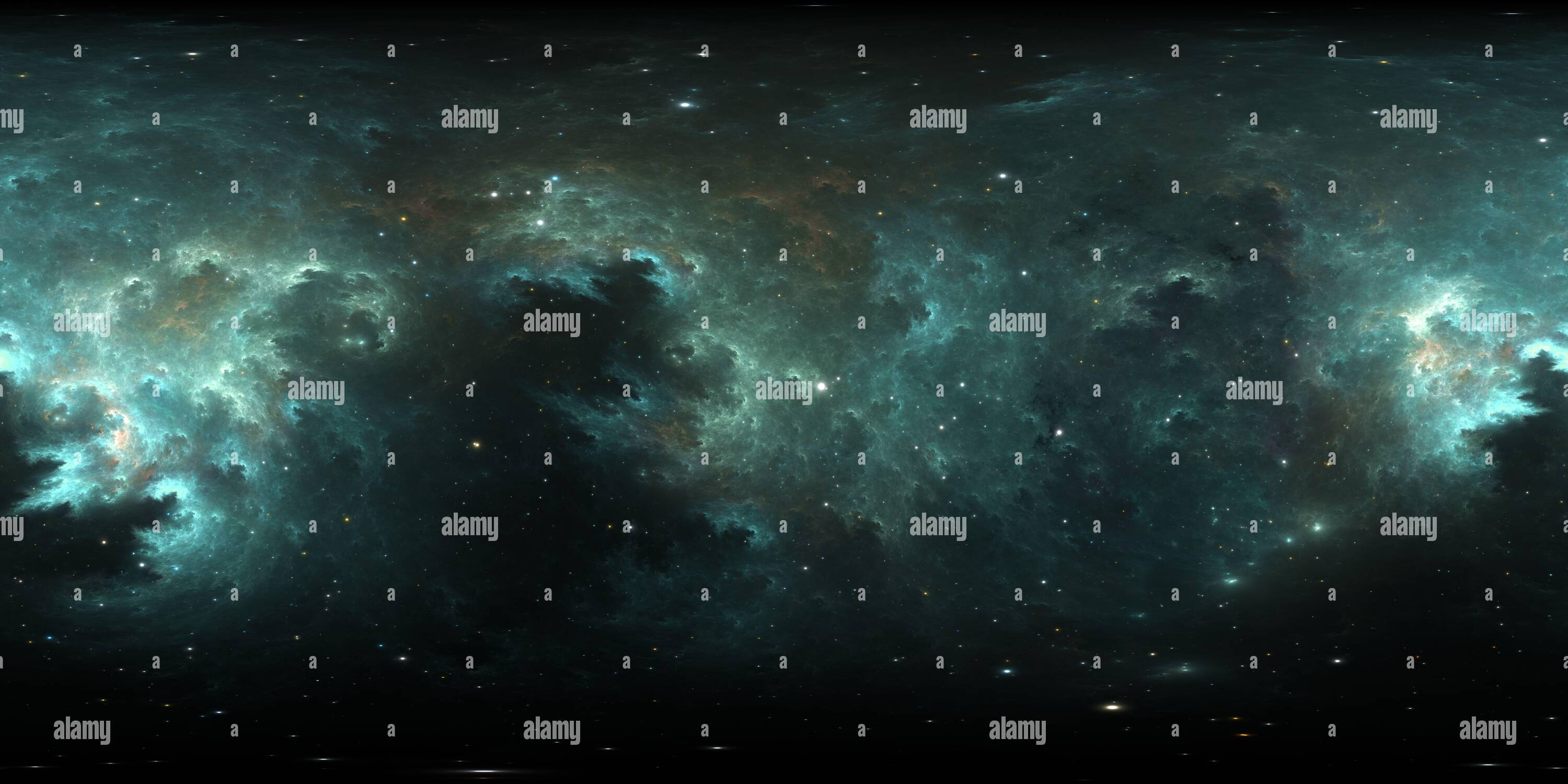 360° View Of 360 Degree Space Nebula Panorama, Equirectangular 