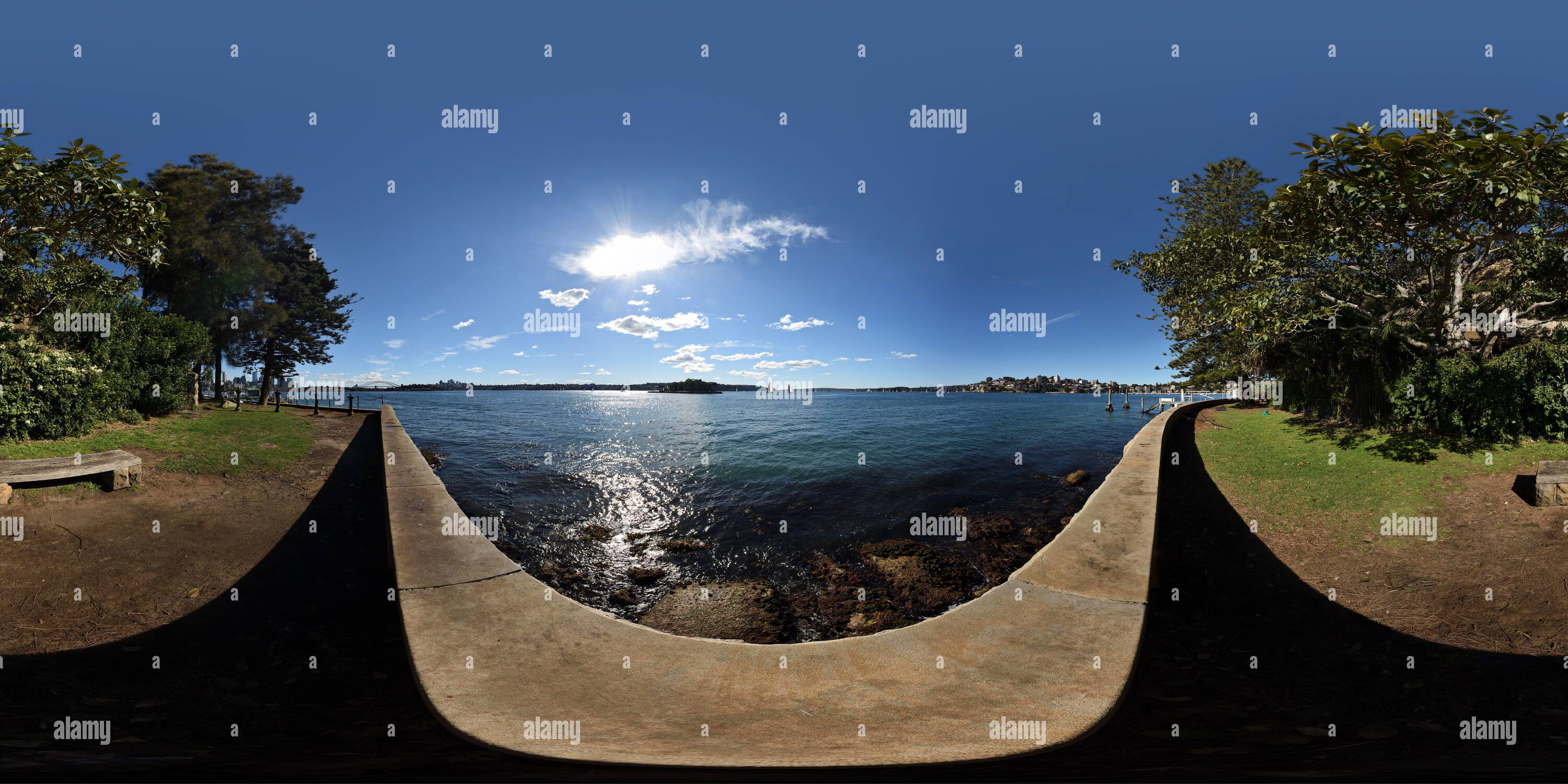 360° view of McKell Park, View to Double Bay from Darling Point, Sydney, Australia Alamy