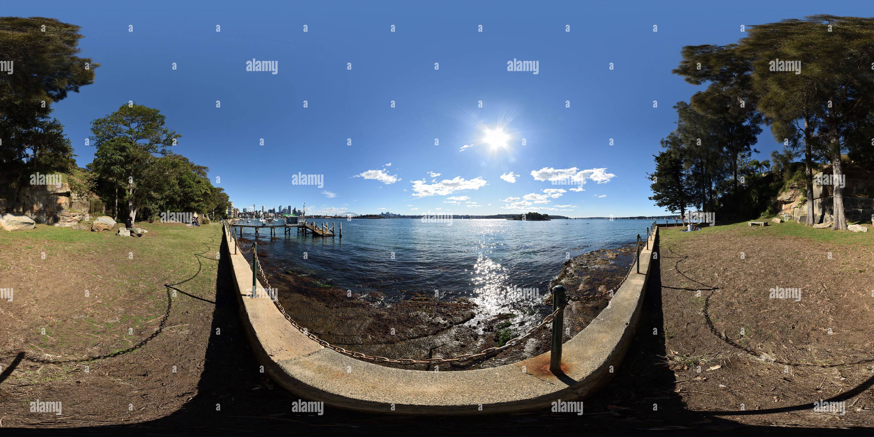360° view of McKell Park, Darling Point Foreshore View to Clark Island Alamy