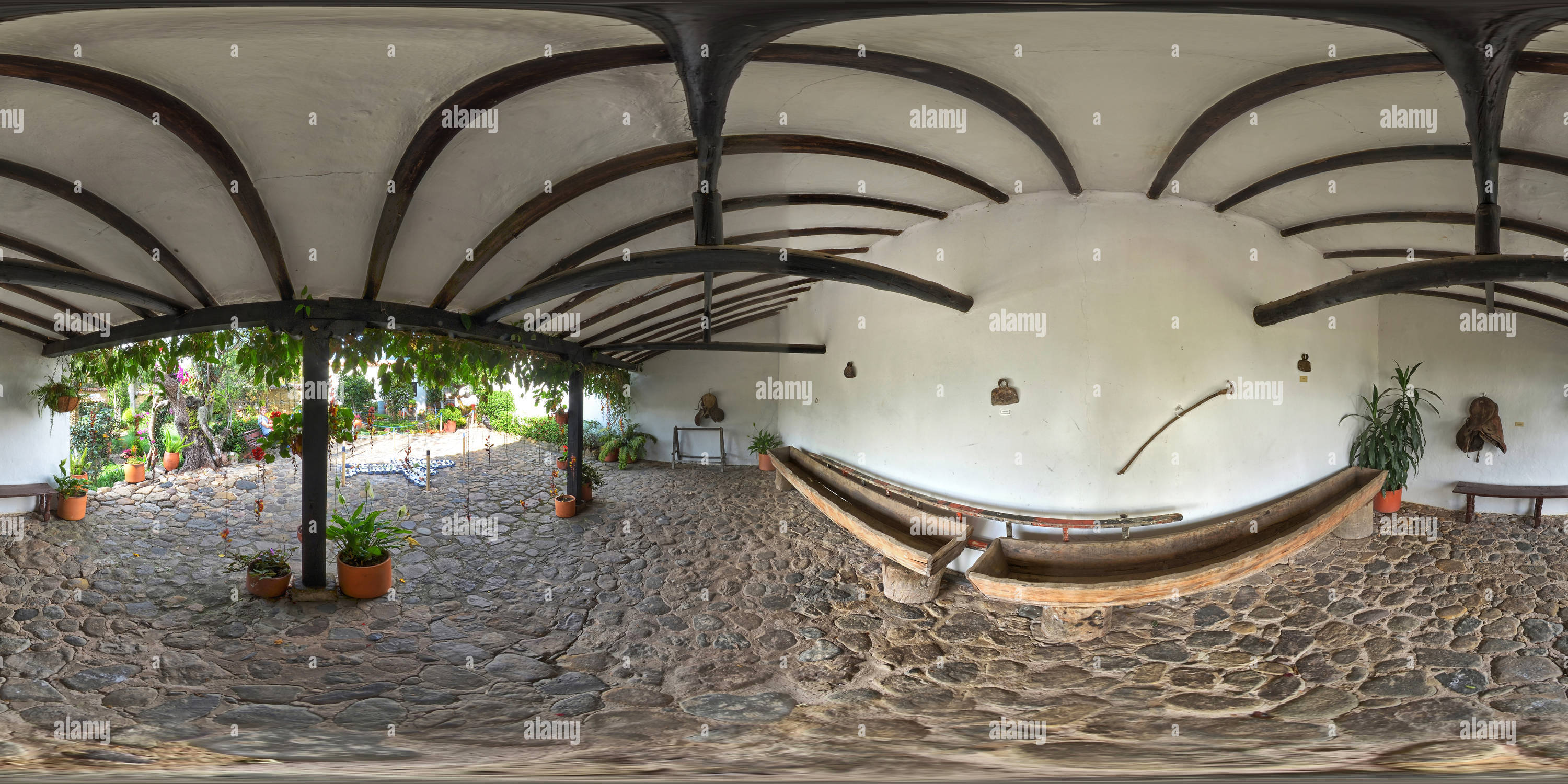 360 degree panoramic view of Antonio Ricaurte Museum, The Shed, Villa de Leyva, Colombia