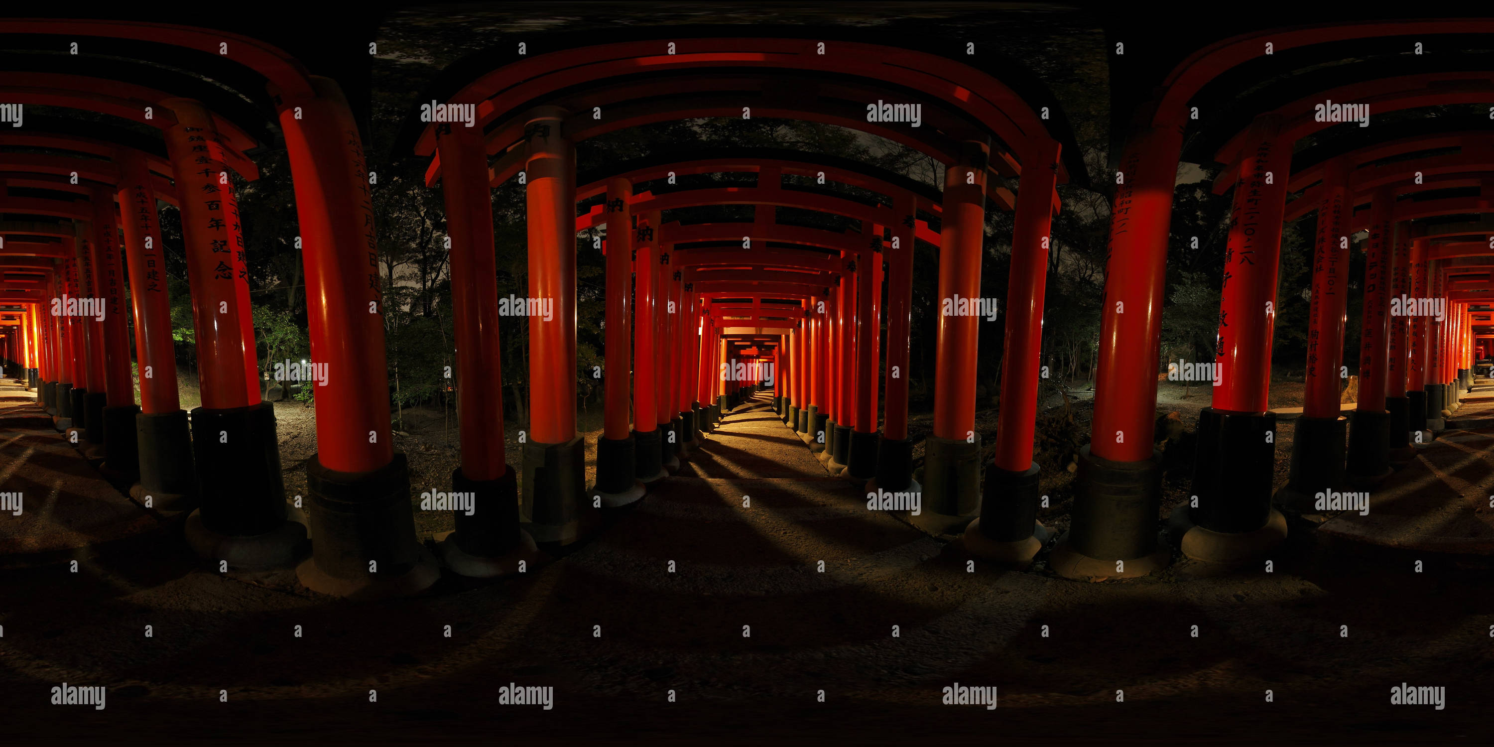 360° view of KYOTO Fushimi Inari Shrine in the Night 伏見稲荷 - Alamy