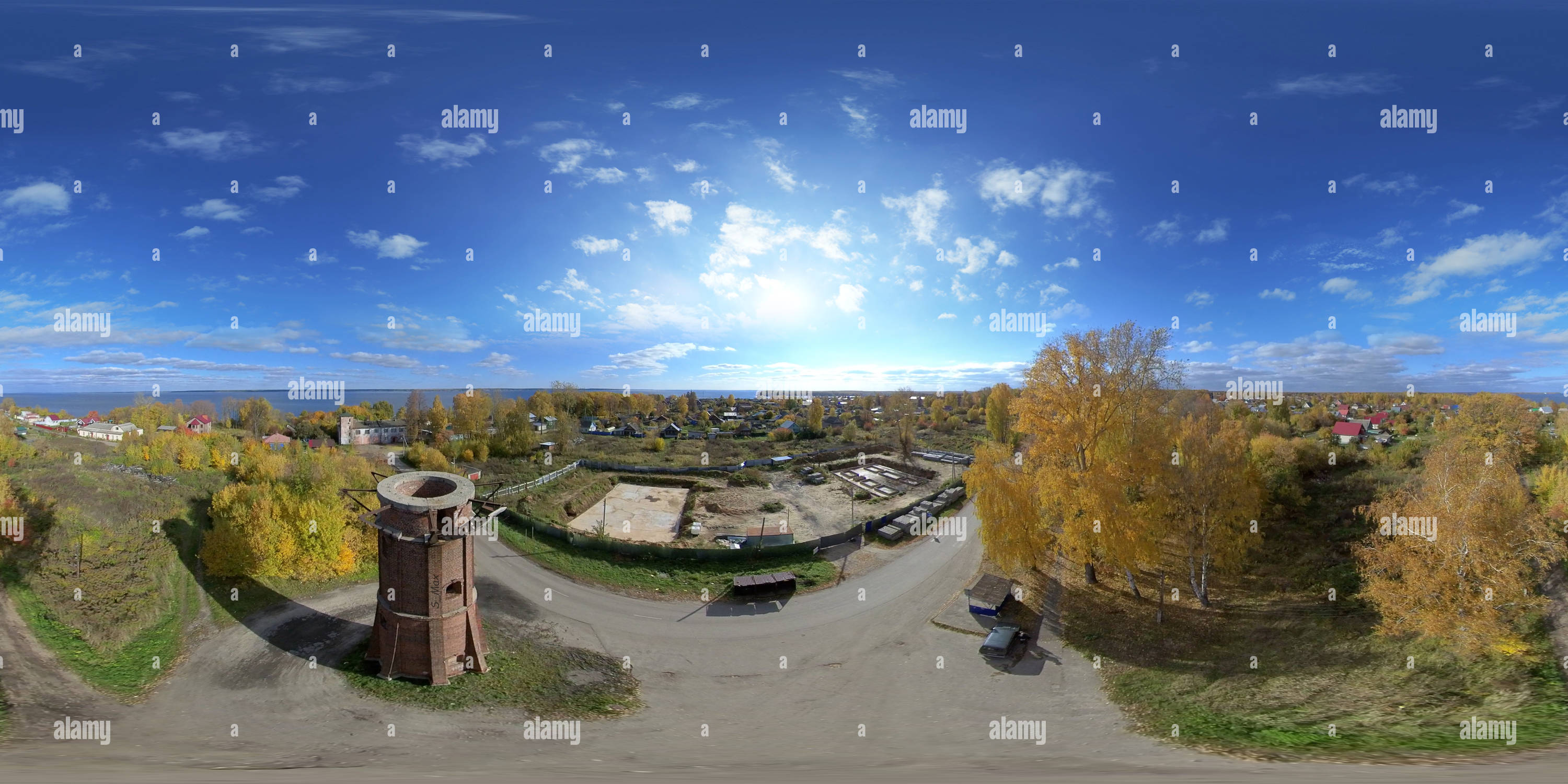 360° view of Central water tower in Chkalovsk Alamy
