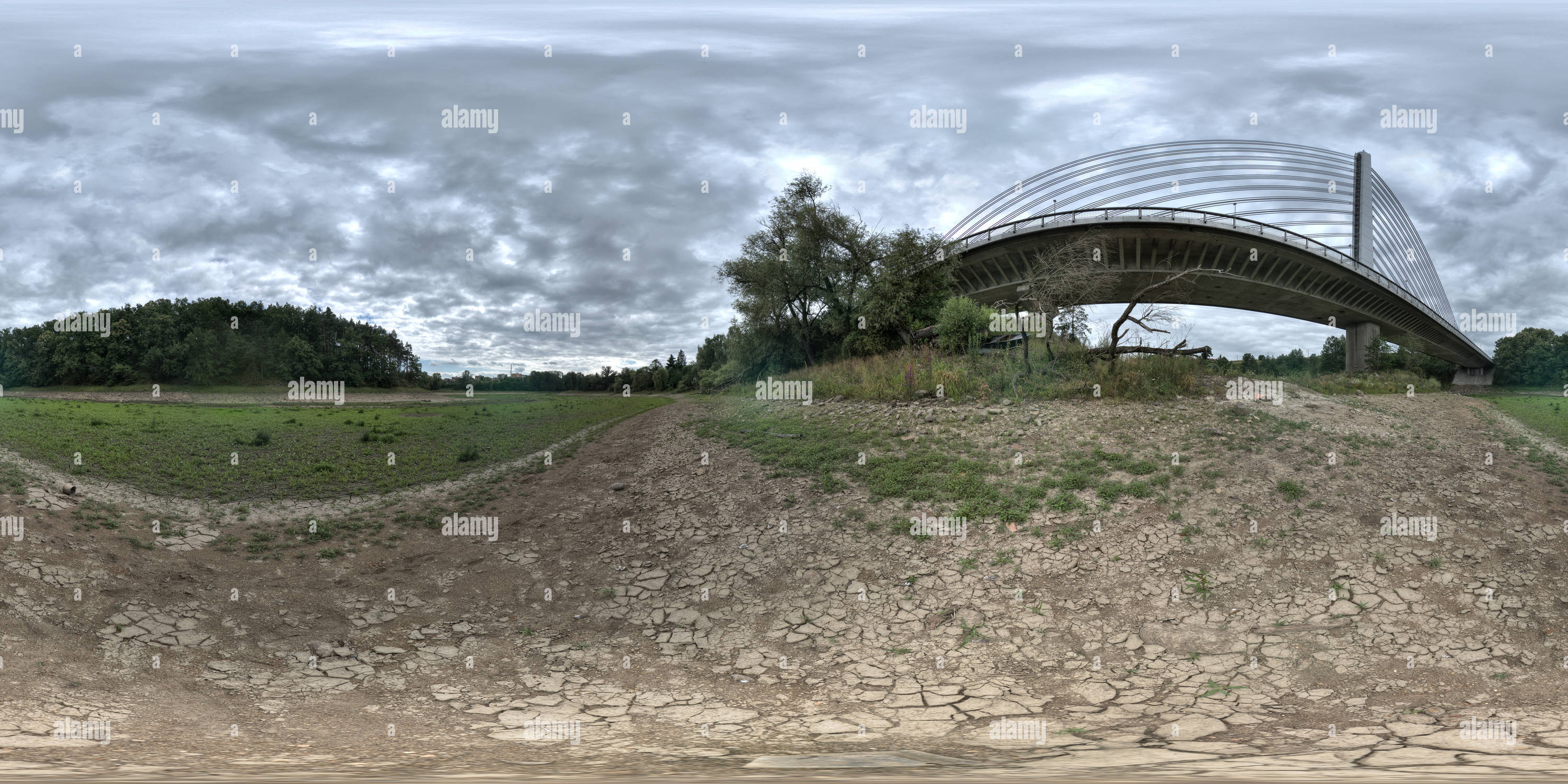 360° view of Tábor bridge over Jordán pond Alamy