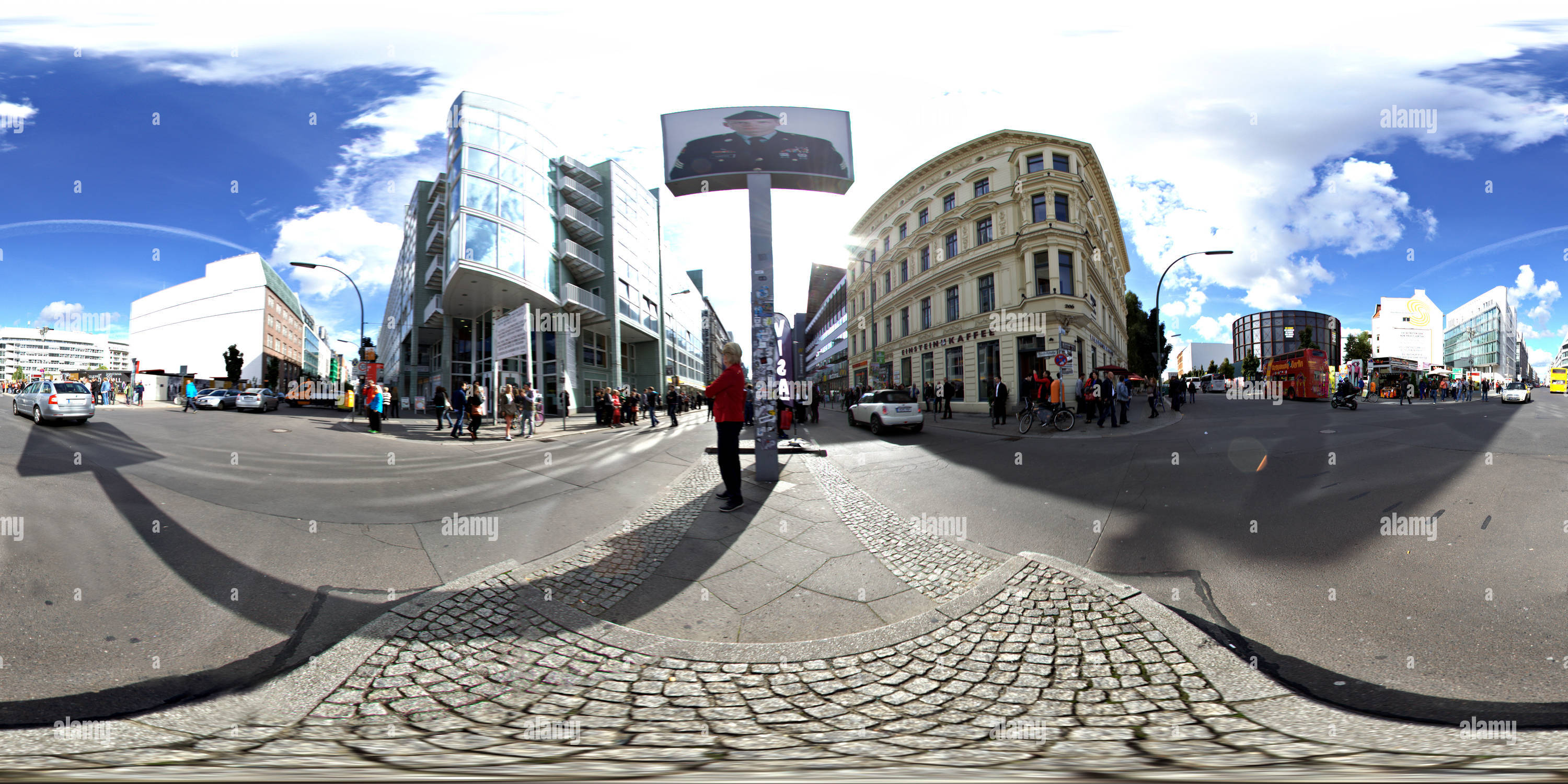 360 degree panoramic view of Checkpoint Charlie