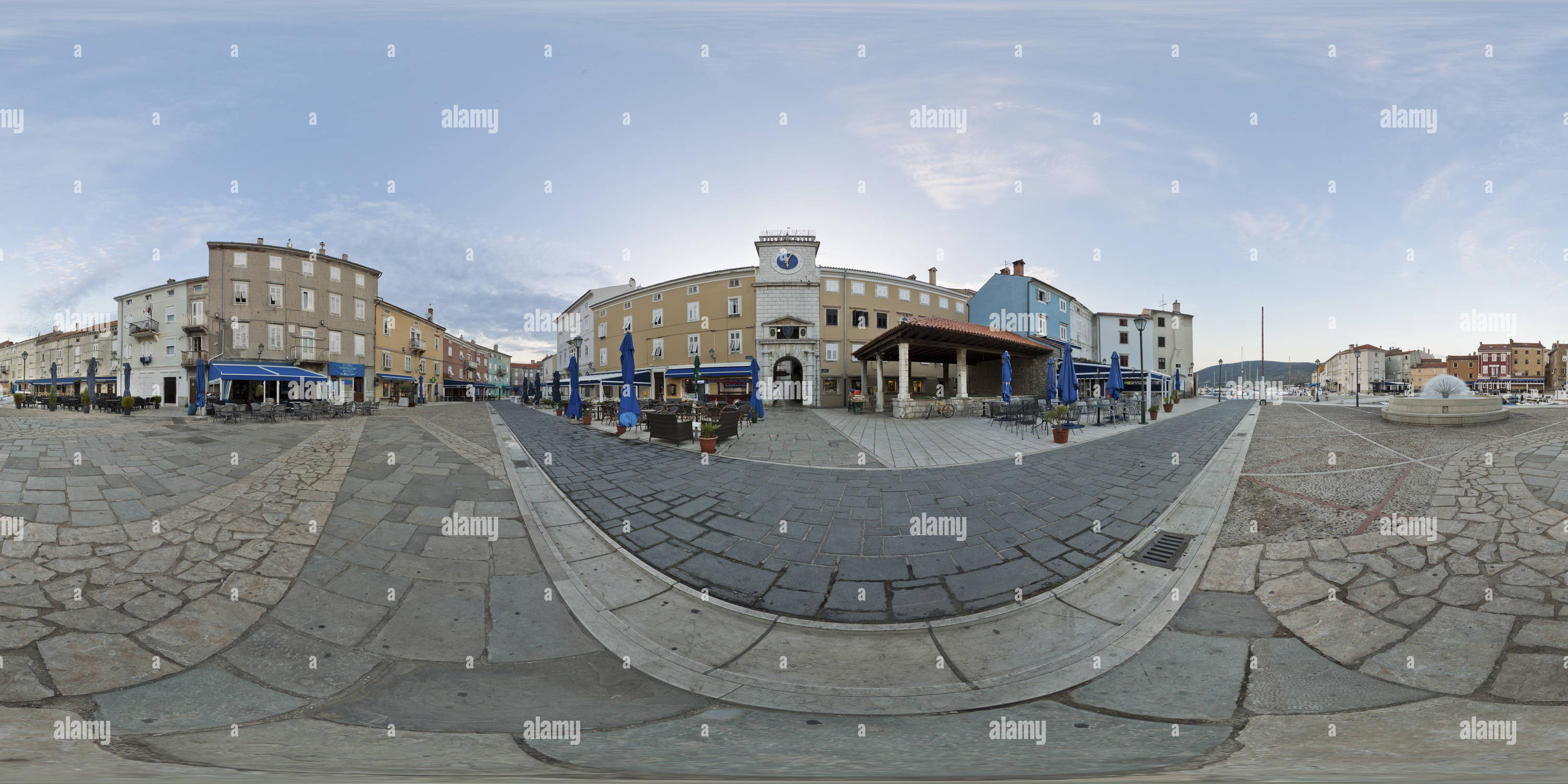 360 degree panoramic view of Trg Frane Petrica in Cres