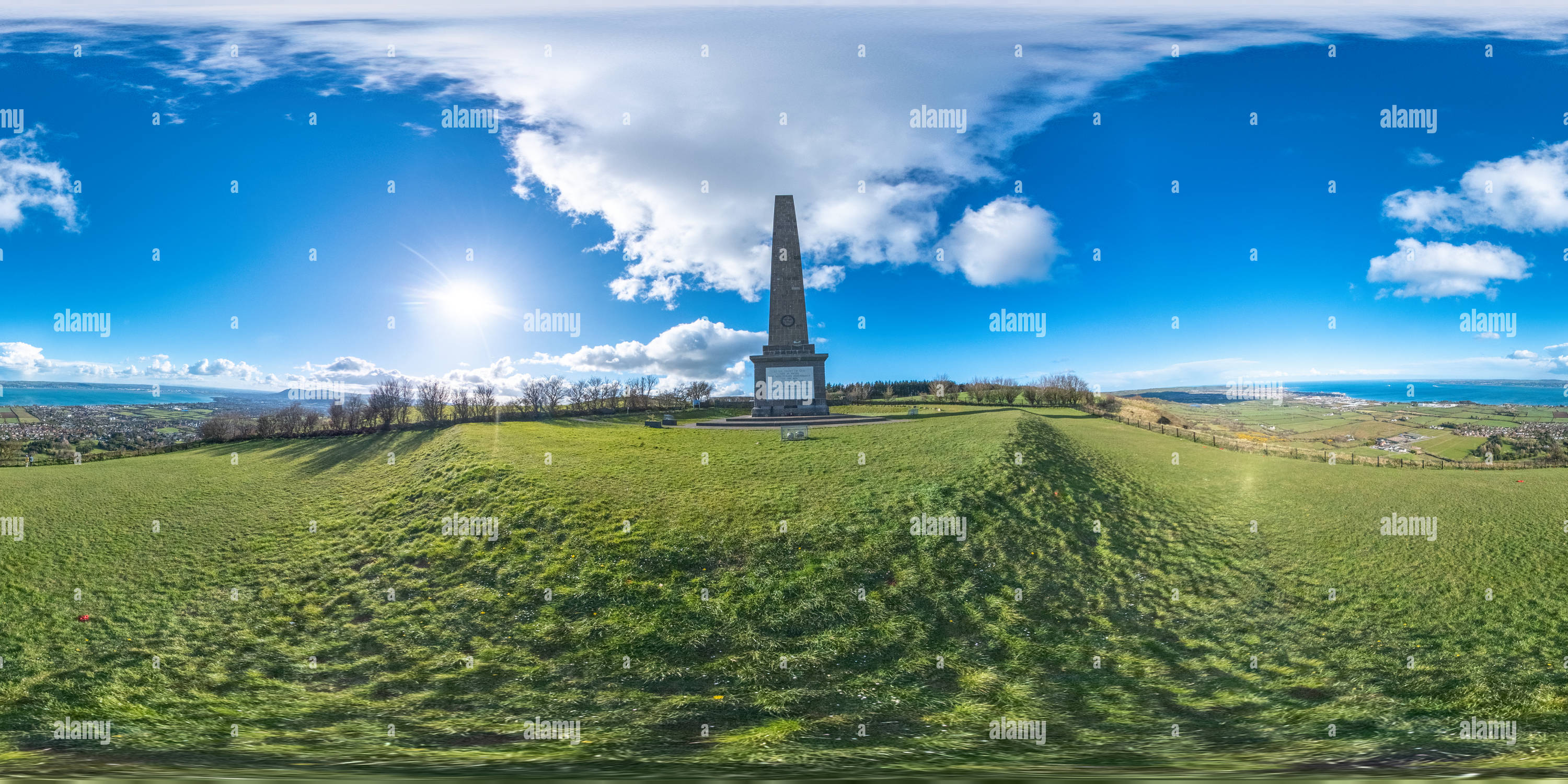 360° view of Knockagh Monument, Greenisland, Northern Ireland - Alamy