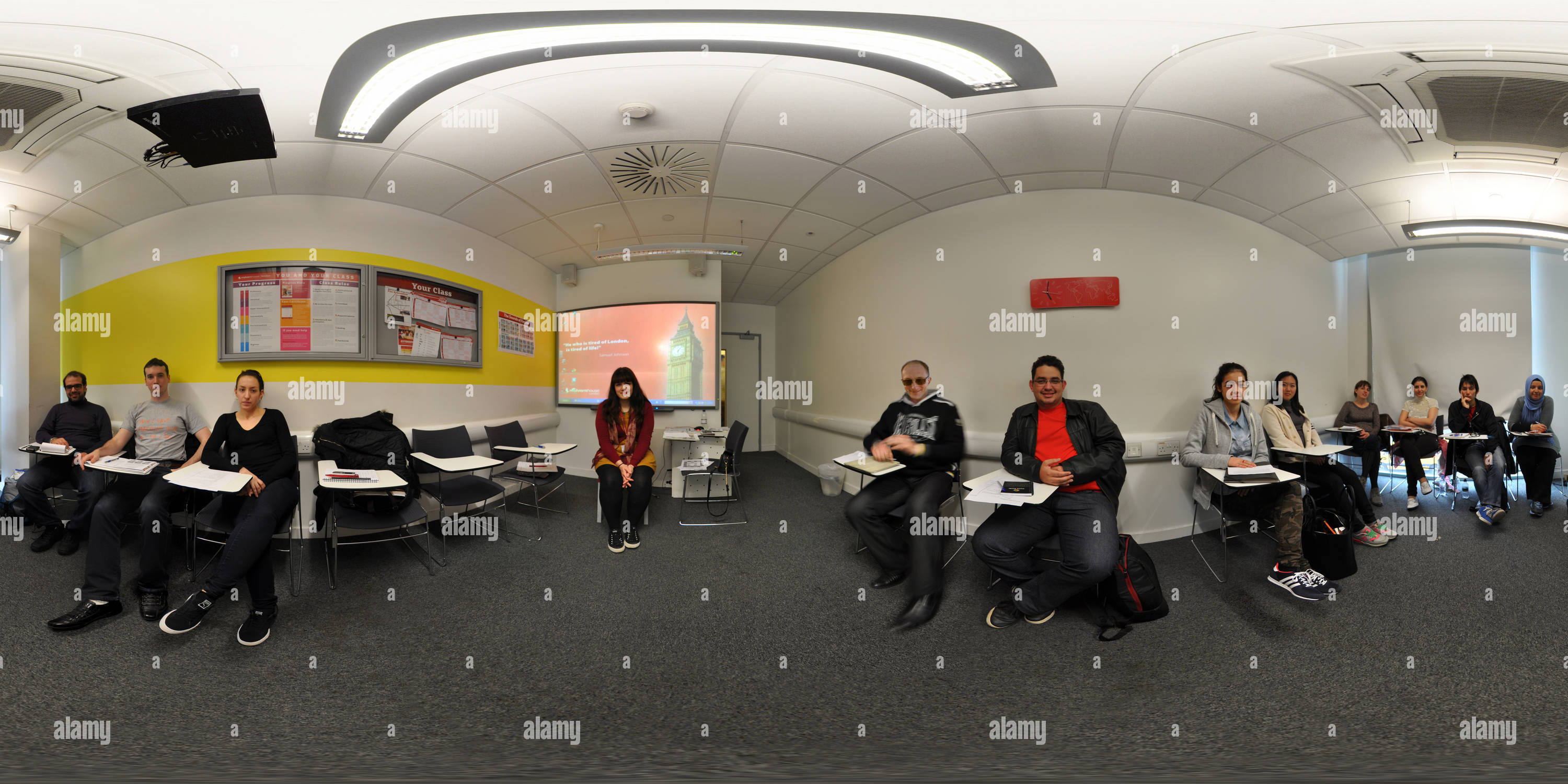 360 degree panoramic view of English lesson in Malvern College