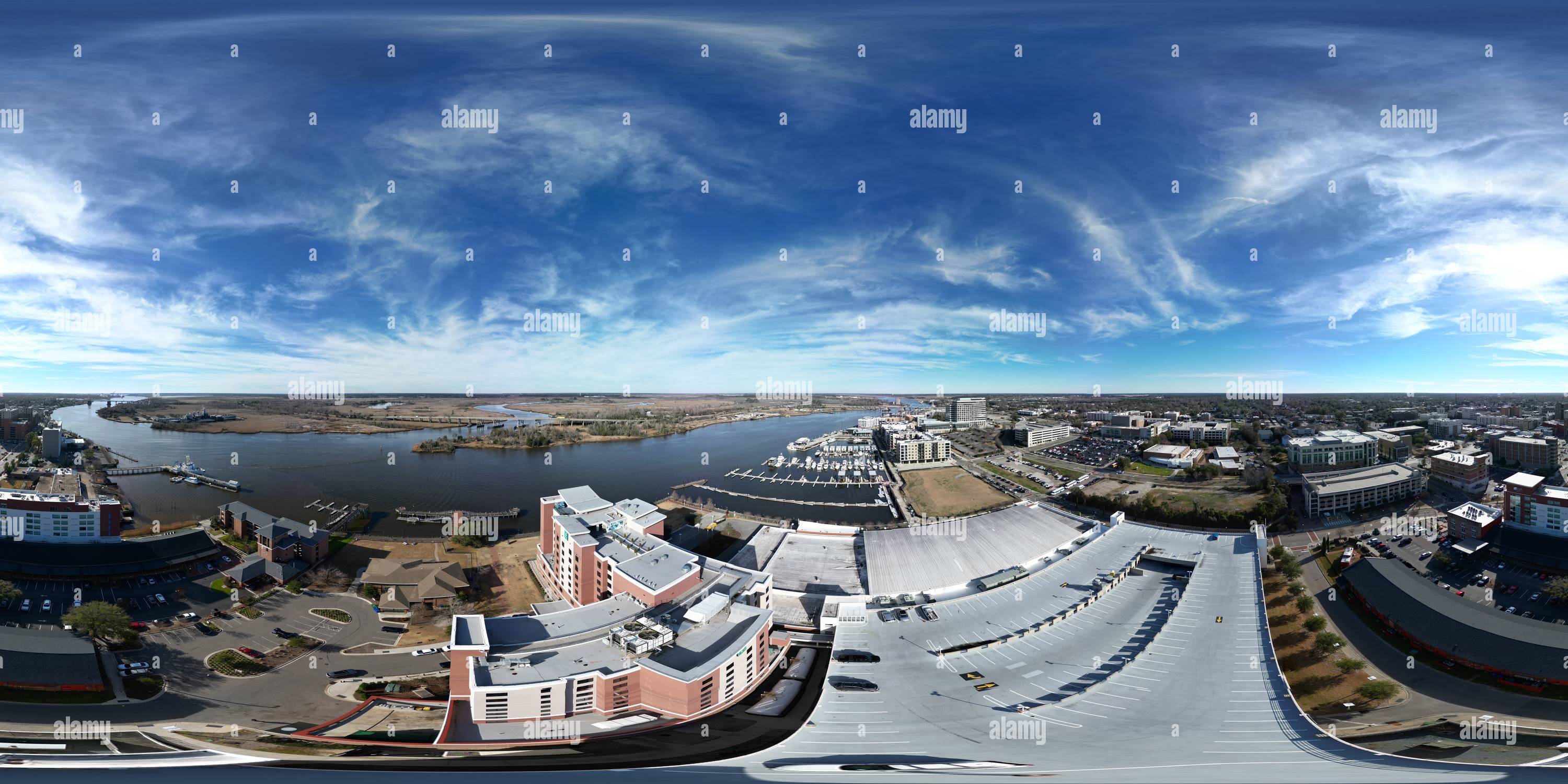 360° view of Above parking garage next to Riverwalk in Wilmington, NC ...