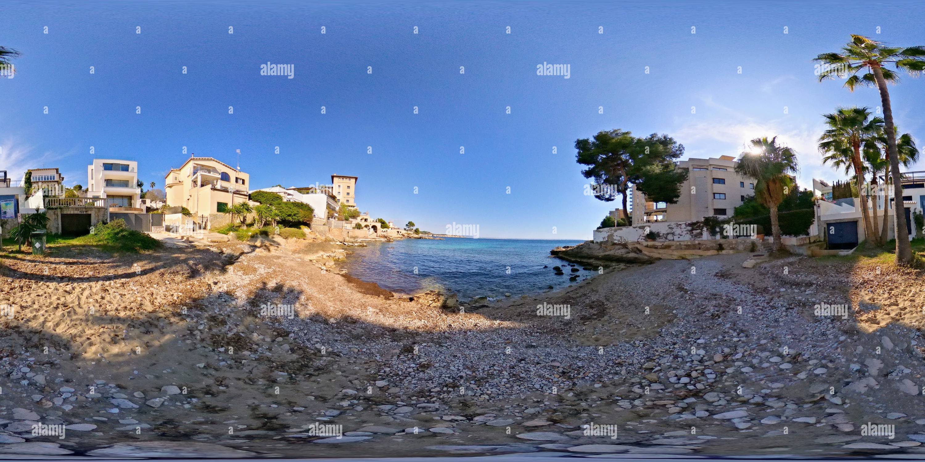 360° view of The beach of cas catala in mallorca Alamy