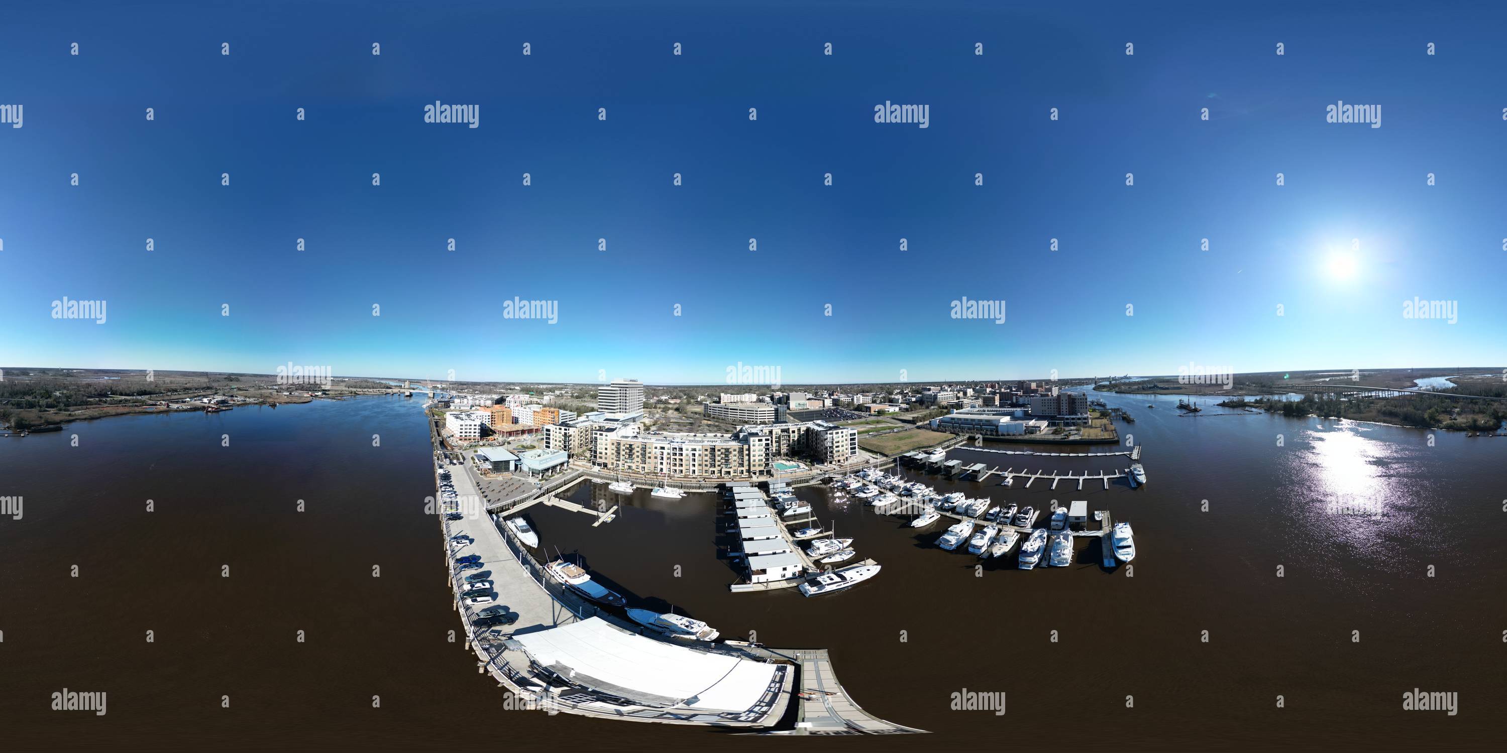 360° view of Above Port City Marina on Cape Fear River in Wilmington ...
