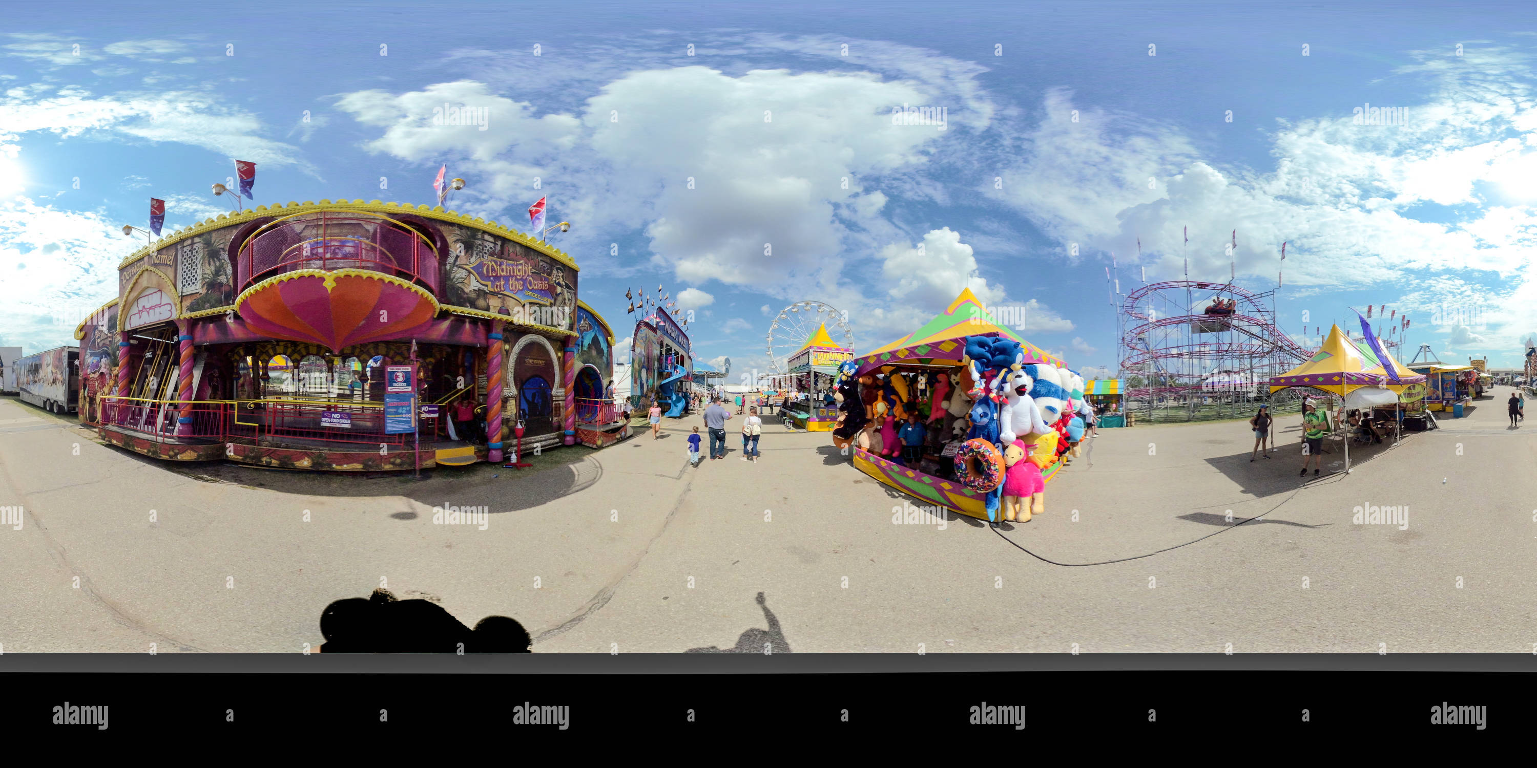 360° view of Carnival rides at the Kansas State Fair Alamy