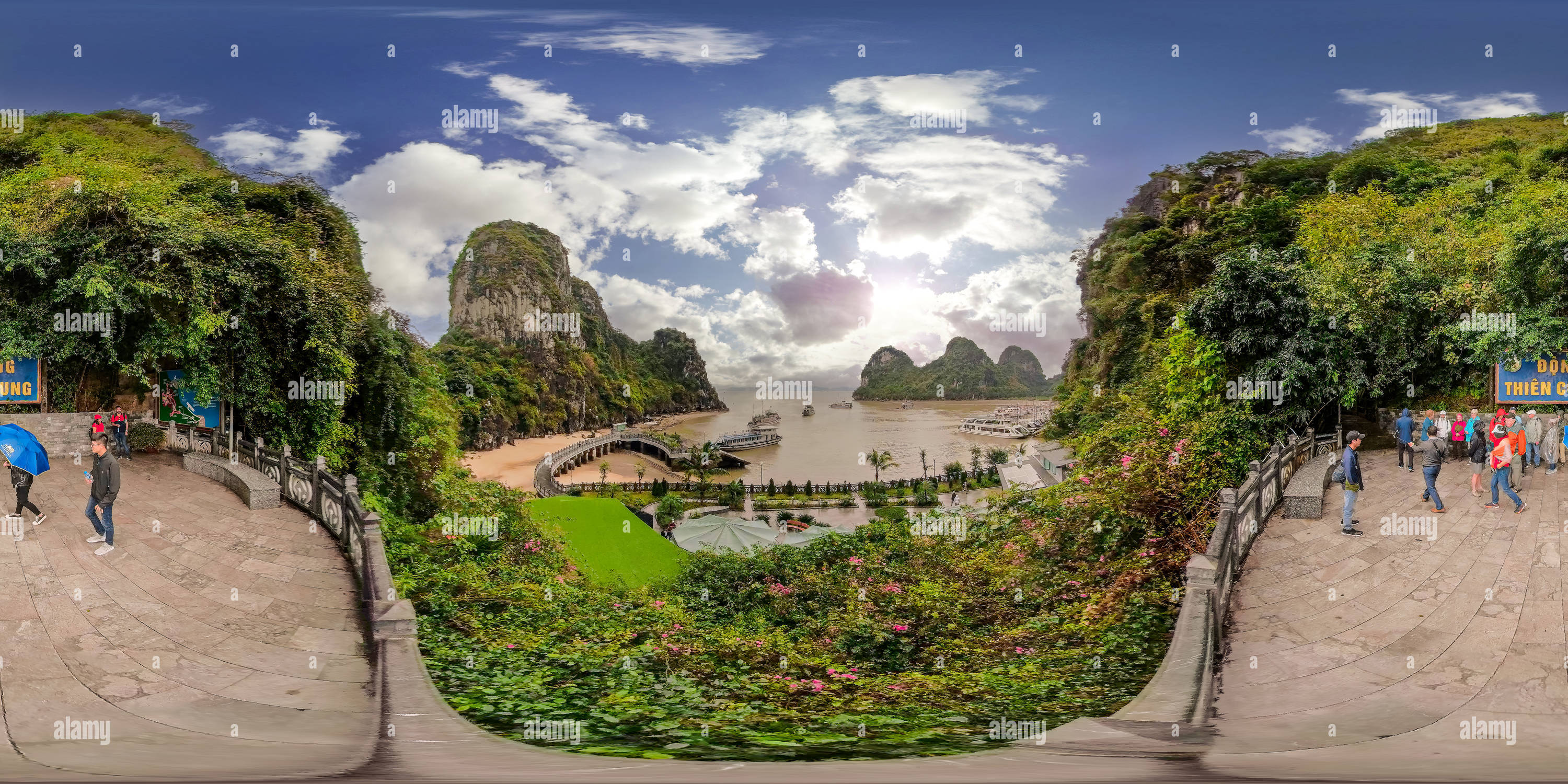 360 degree panoramic view of Ha Long Bay view from Thien Cung Cave, Vietnam