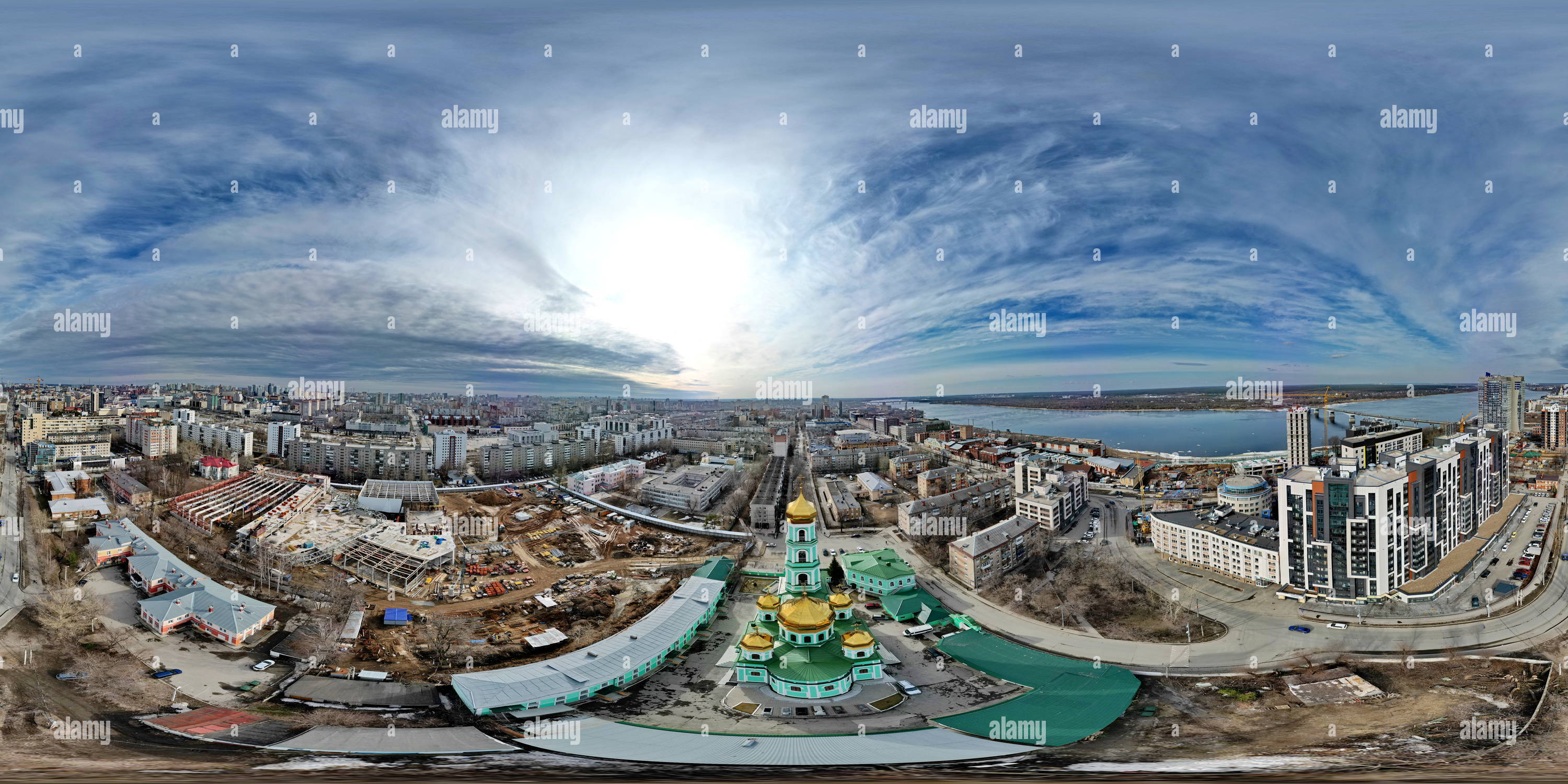 360 degree panoramic view of Holy Trinity Cathedral in Perm