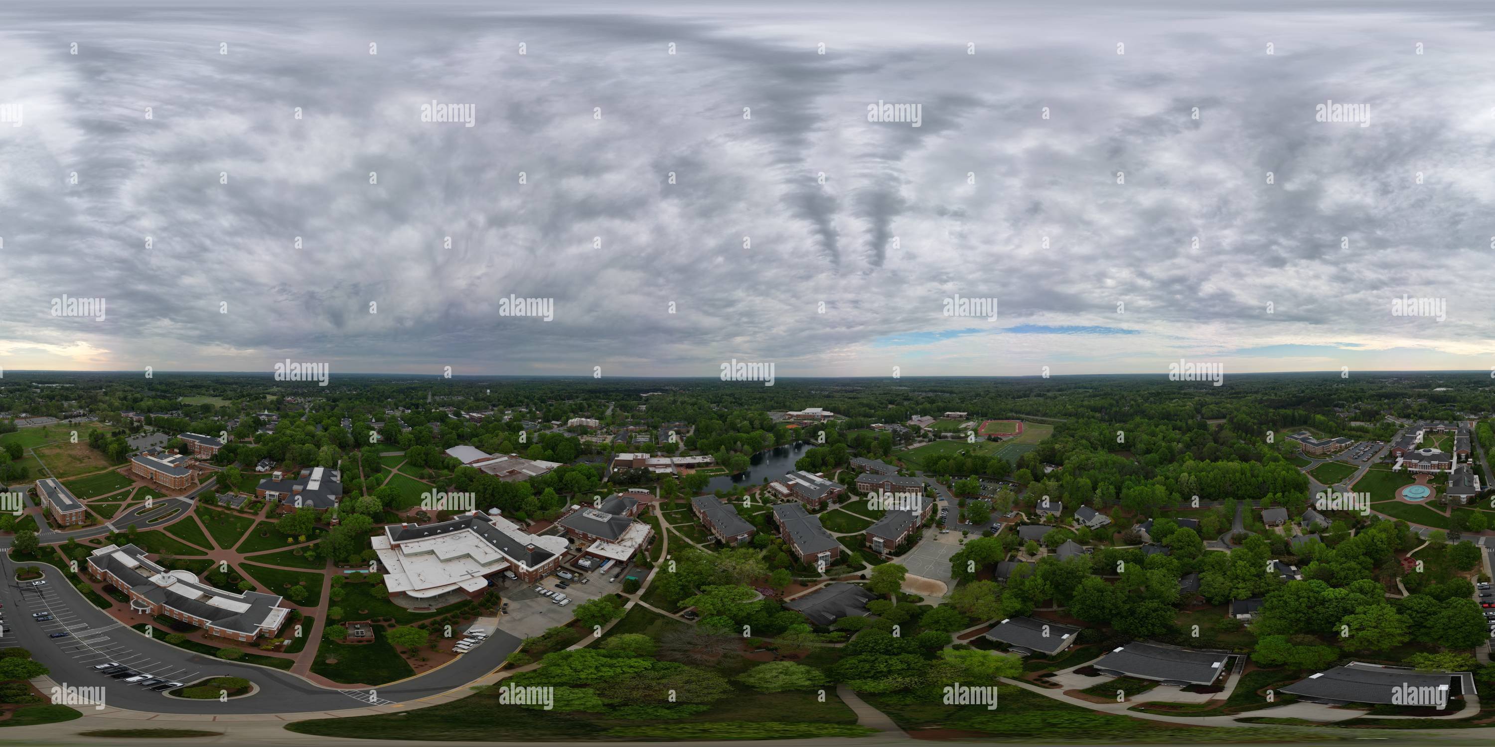 360° view of Above Elon University in North Carolina on a Spring