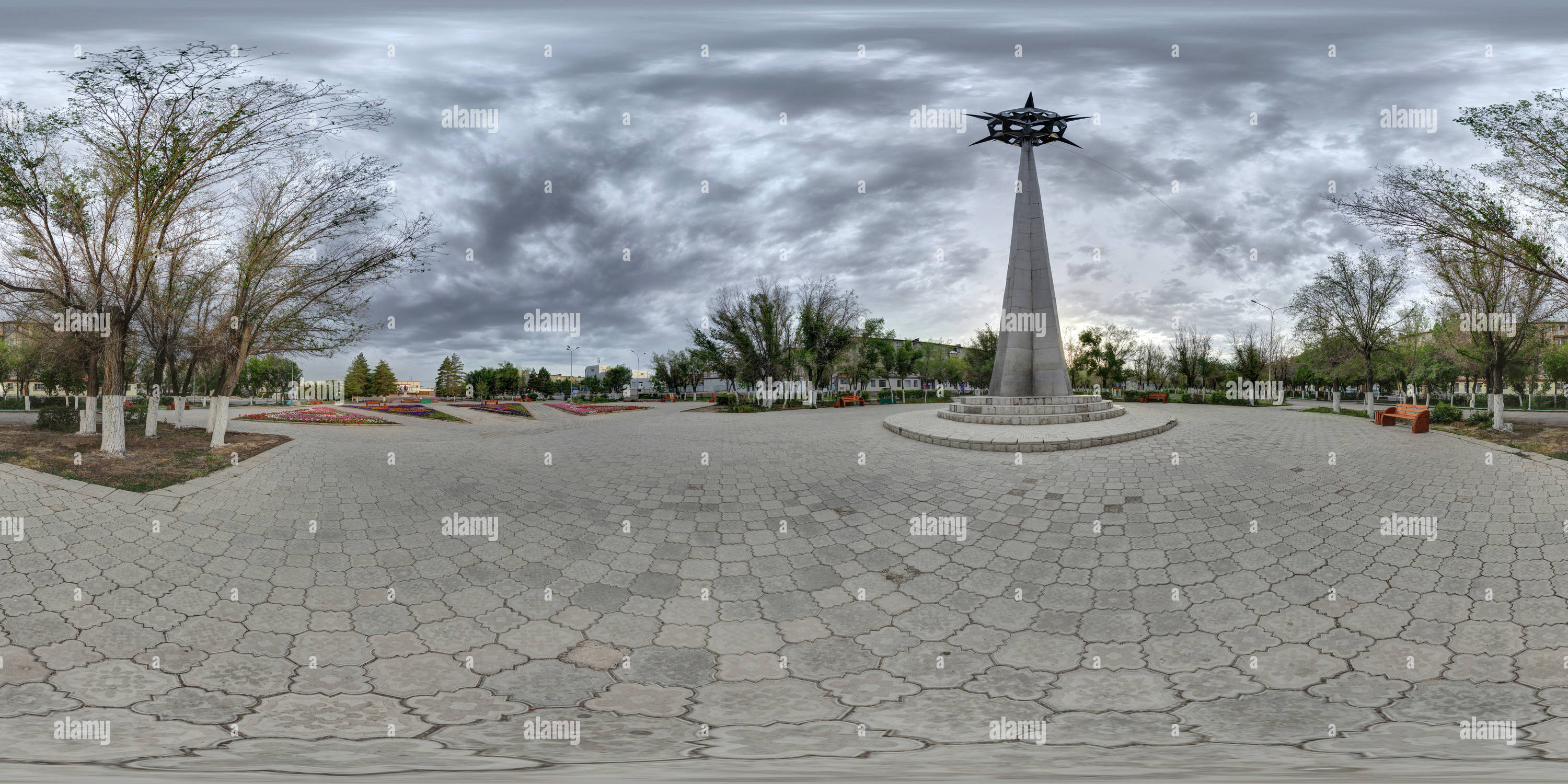 360 degree panoramic view of Monument 'Space', Zhezkazgan