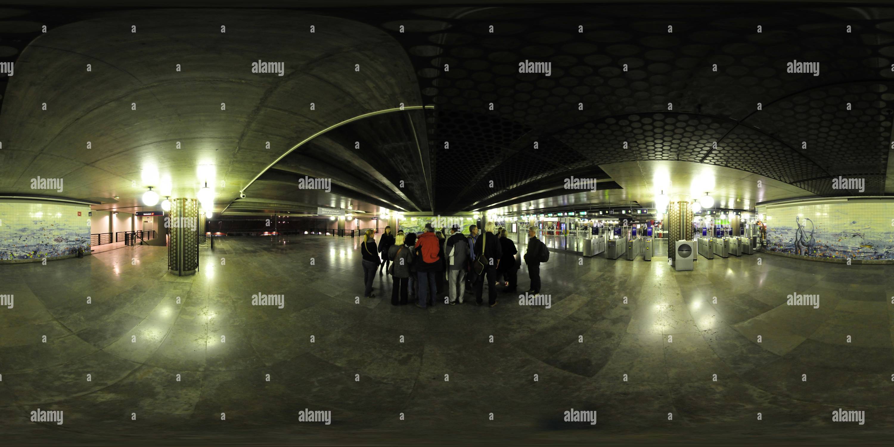 360 degree panoramic view of Lisbon Metrostation Oriente
