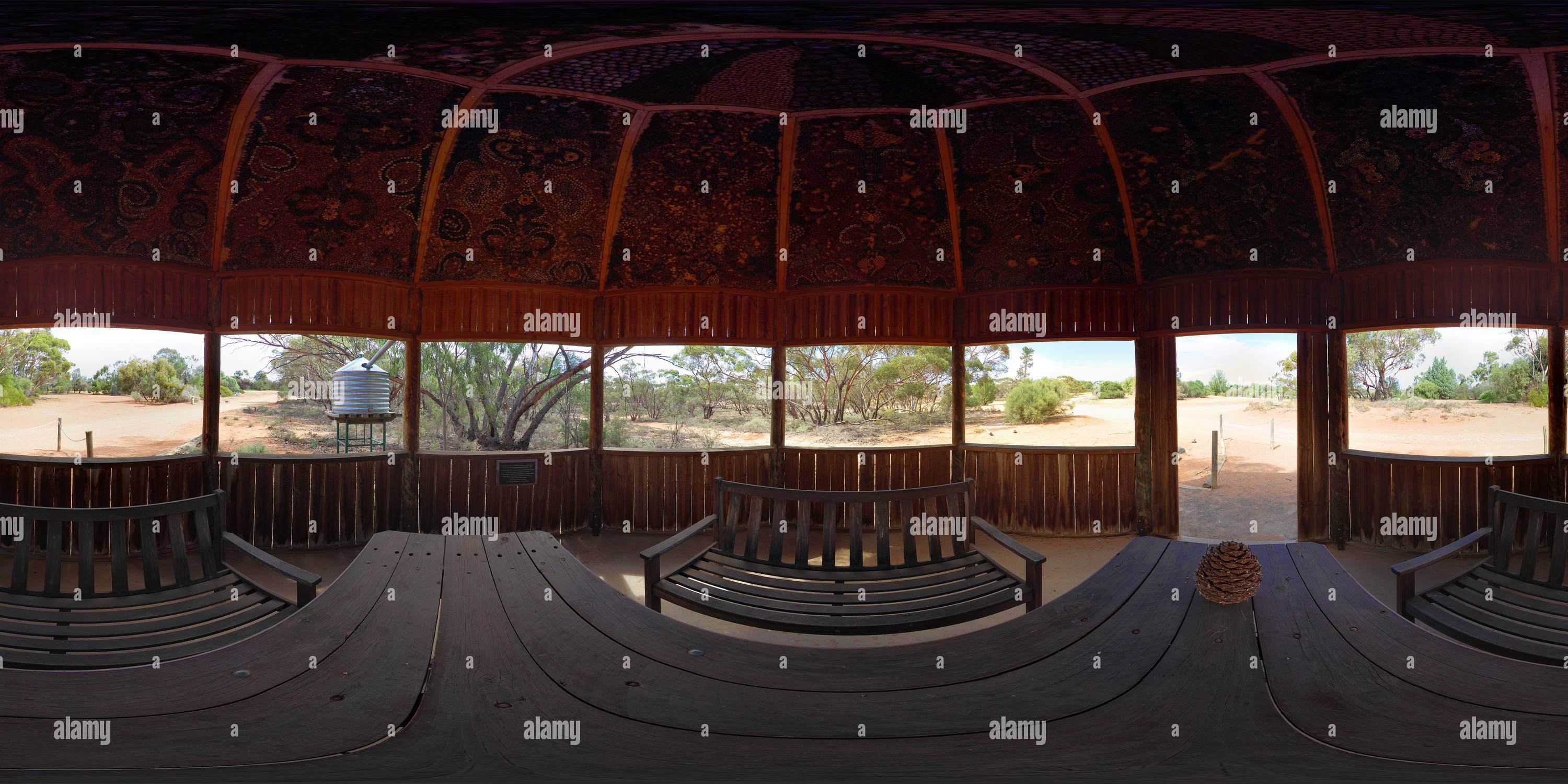360° view of Seedpod Roof at Australian Inland Botanic Gardens in