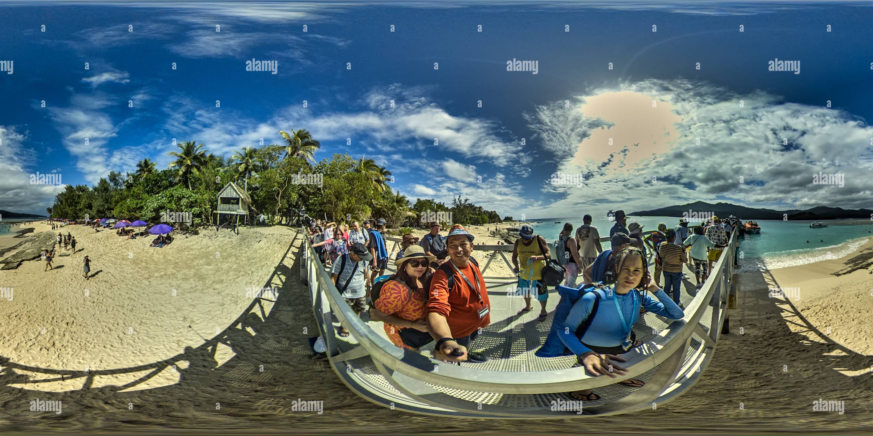 360° view of Mystery Island Pier, Vanuatu Alamy