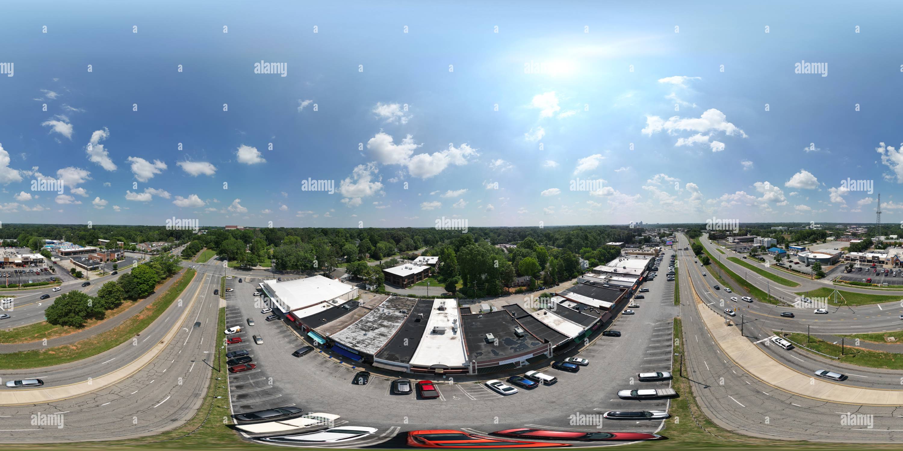 360° view of Above Taco Mama in the summer in Greensboro, NC - Alamy