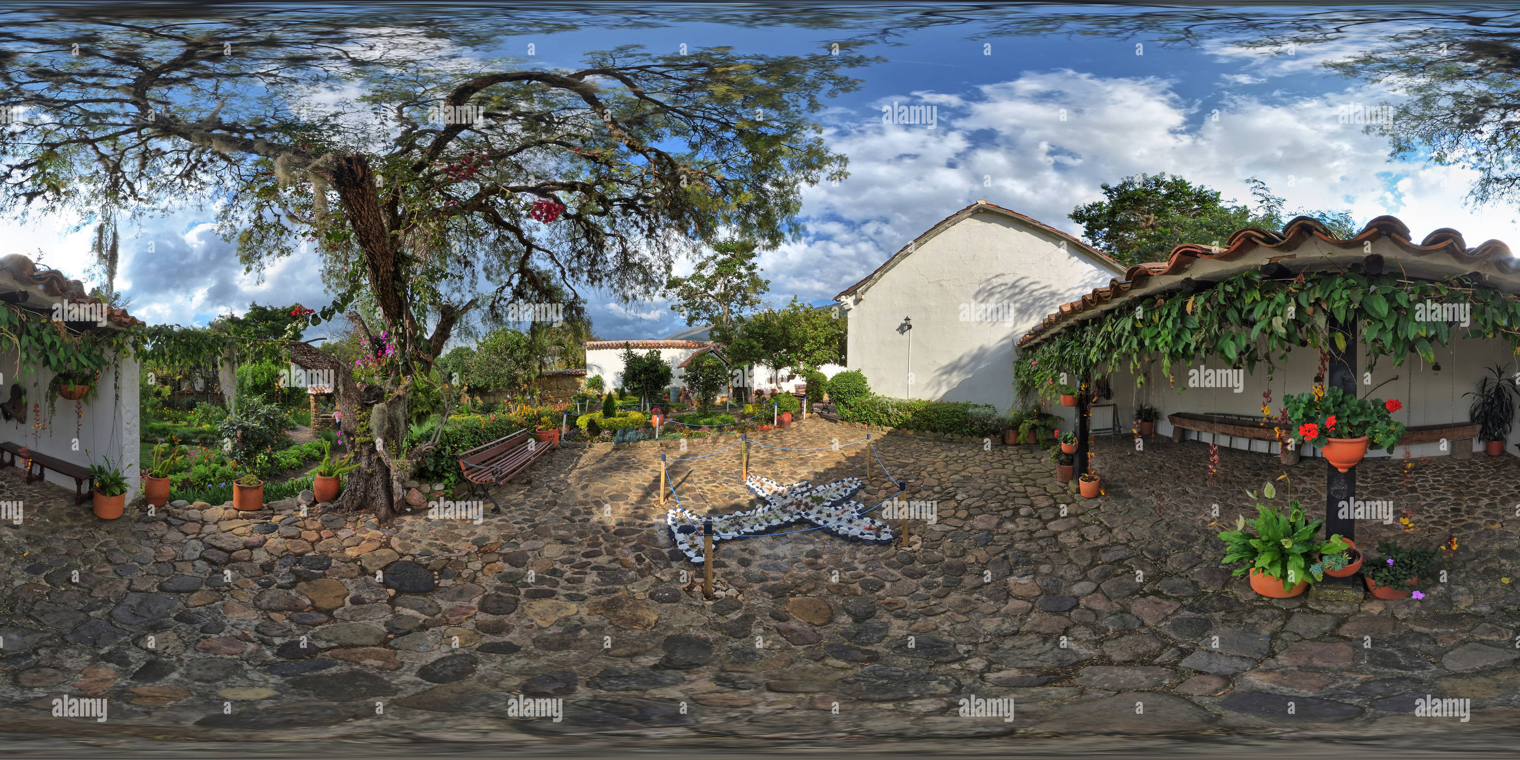 360 degree panoramic view of Antonio Ricaurte Museum, Garden Corner