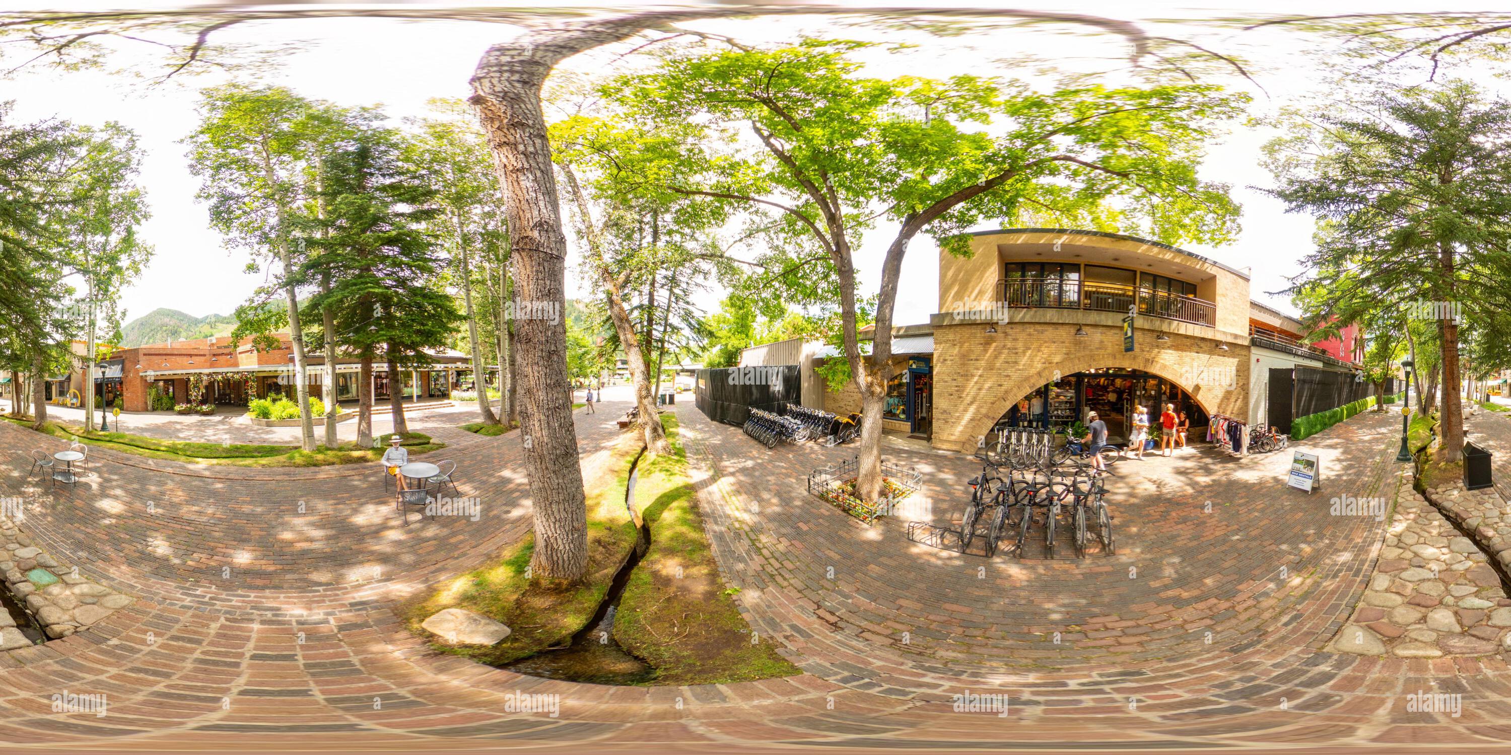 360° view of Aspen, CO, USA - July 27, 2023: 360 equirectangular ...