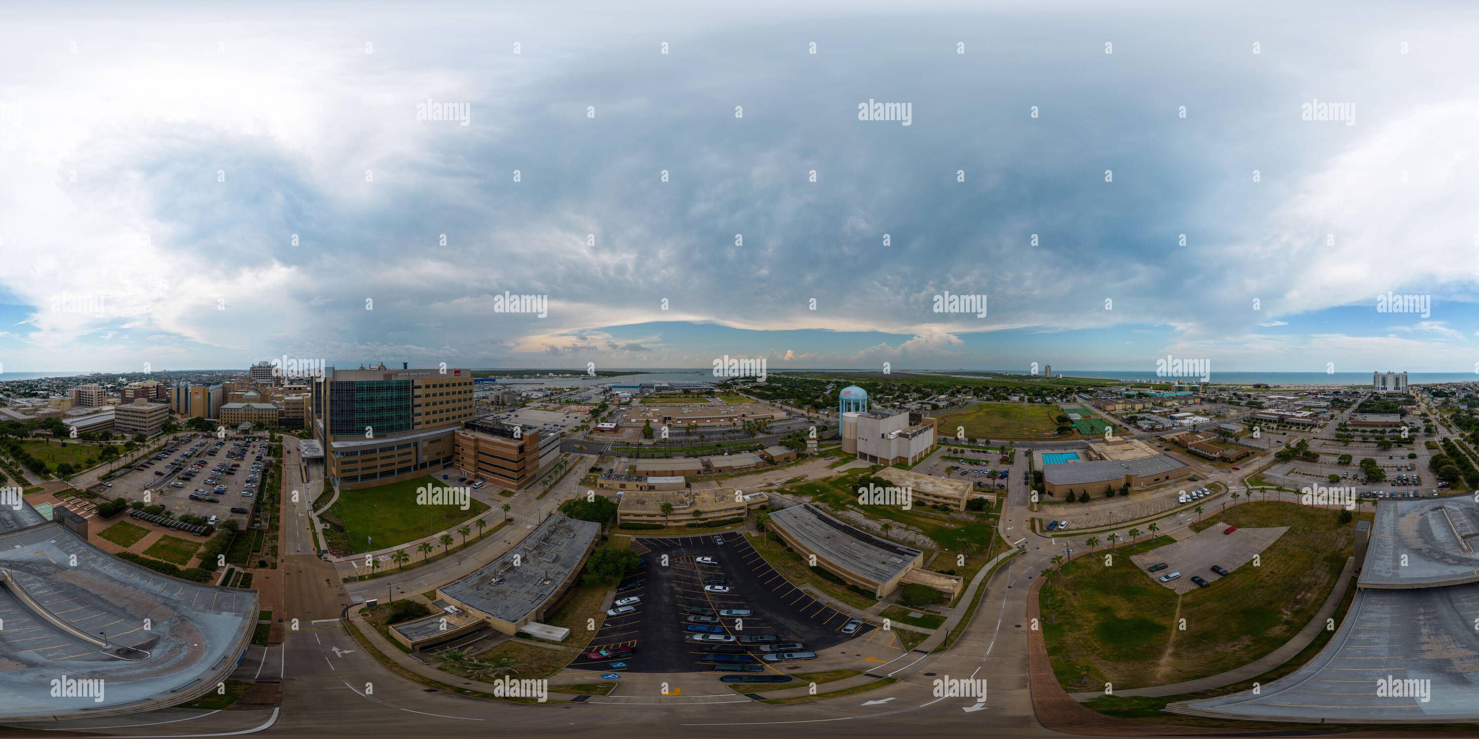 360° view of Galveston, TX, USA July 23, 2023 Aerial 360 spherical
