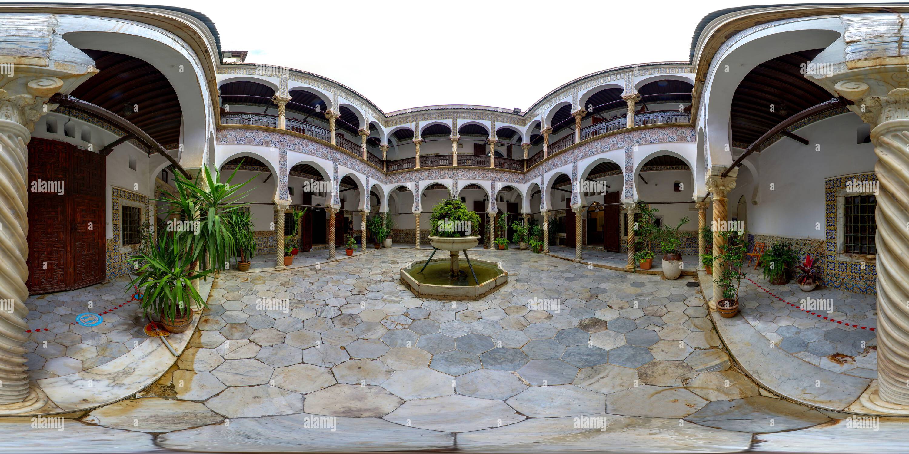 360 degree panoramic view of Dar Mustapha Pacha patio (1) - Casbah of Algiers