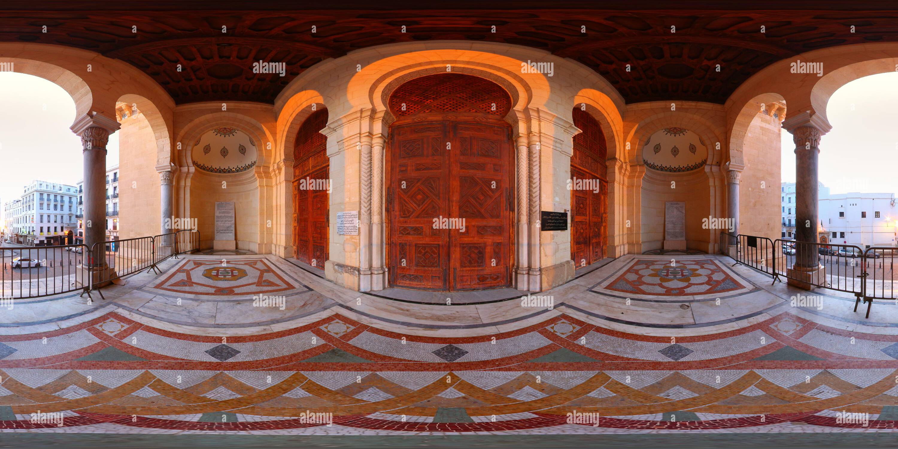 360 degree panoramic view of Ketchaoua mosque entrance - Casbah of Algiers