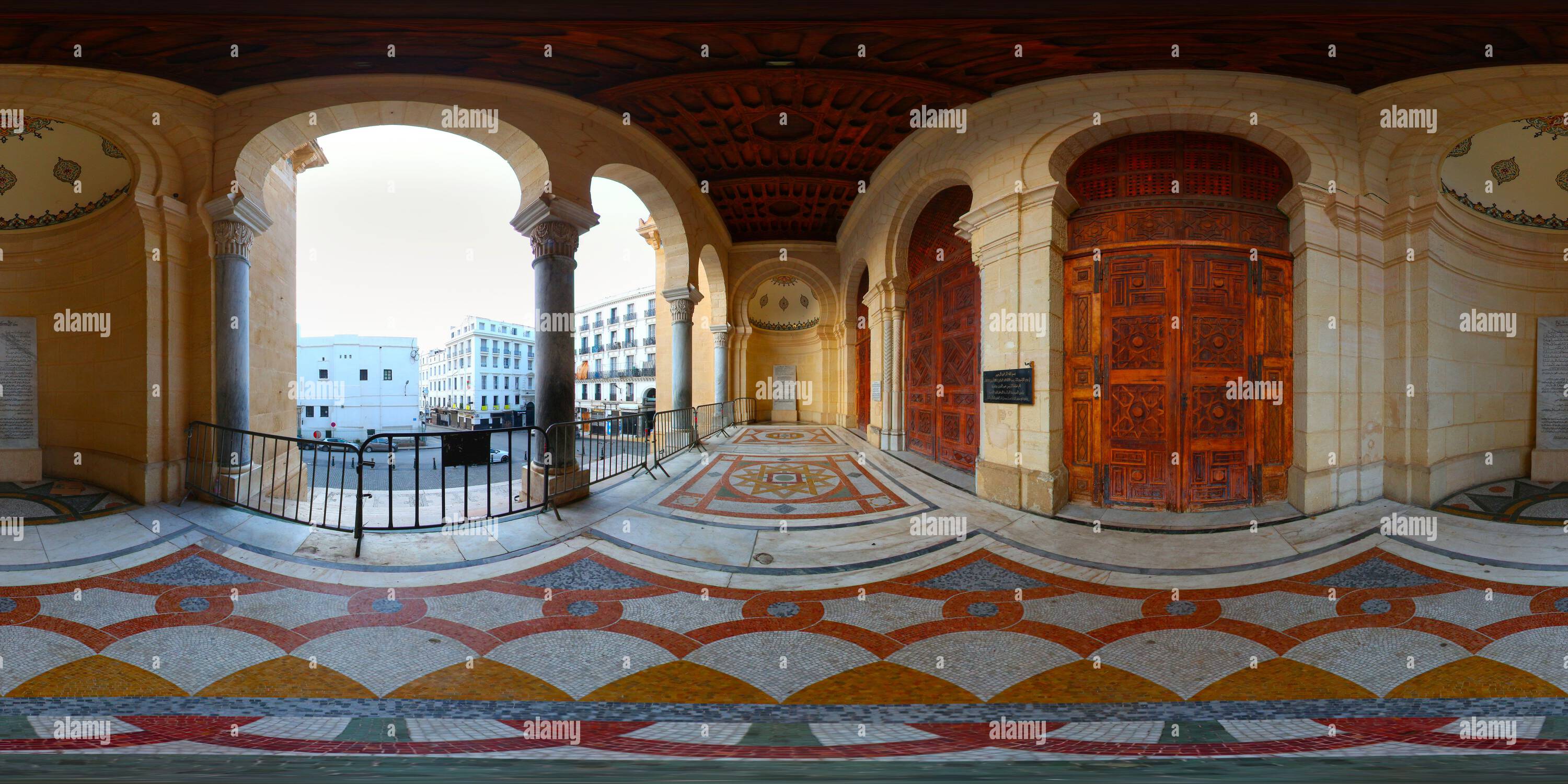 360 degree panoramic view of Ketchaoua mosque entrance vault - Casbah of Algiers