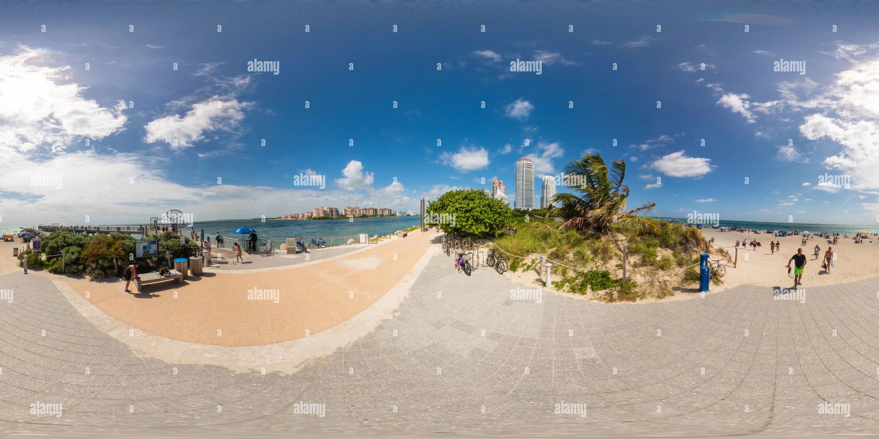 Miami In September 360° view of Miami Beach, FL, USA - September 3, 2023: Labor Day in ...