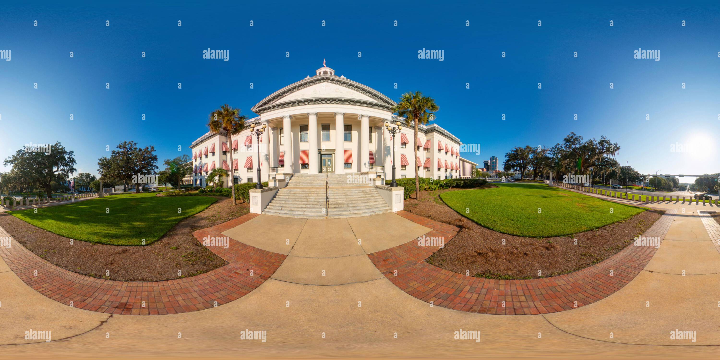 360 degree panoramic view of 360 equirectangular photo of the Florida State Capitol Building circa 2023,