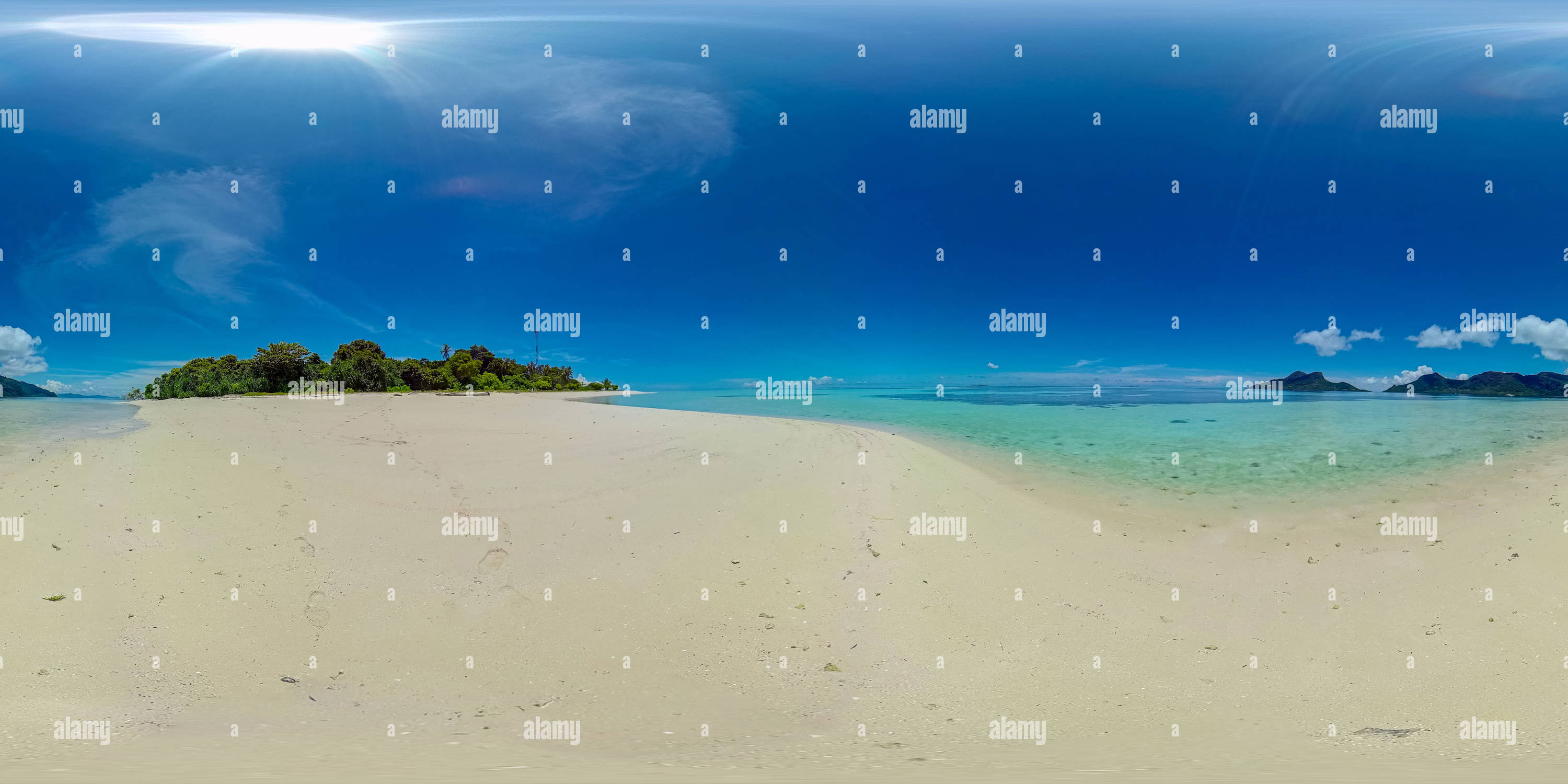 360° view of Seascape with tropical sandy beach - Alamy