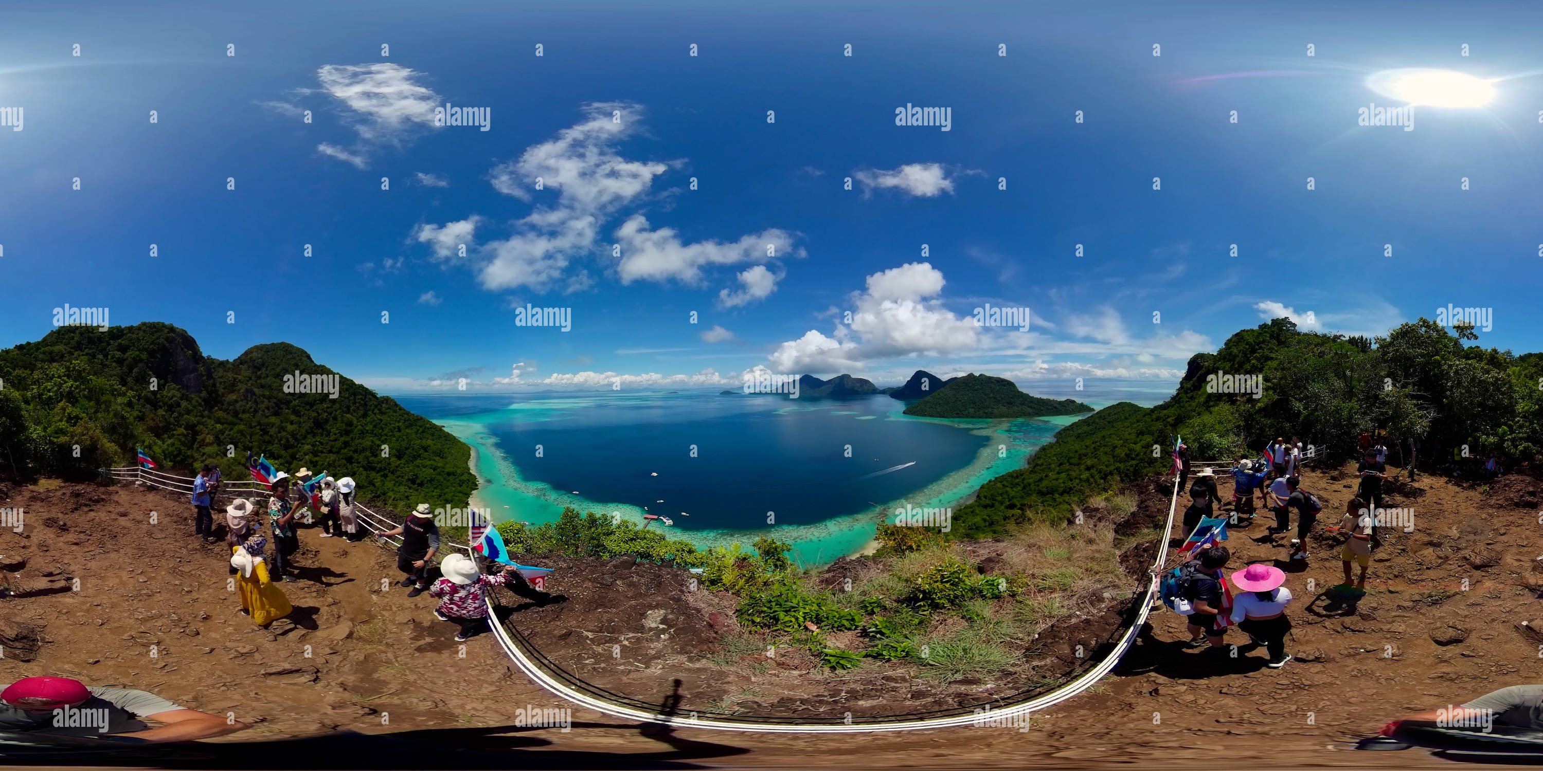 360 degree panoramic view of Seascape with tropical islands. 360 panorama.