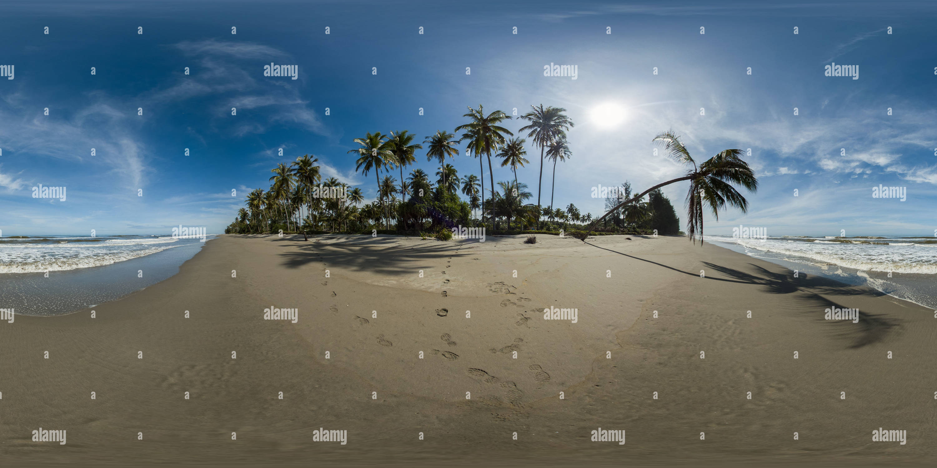 360 degree panoramic view of Beautiful tropical beach. 360 panorama.